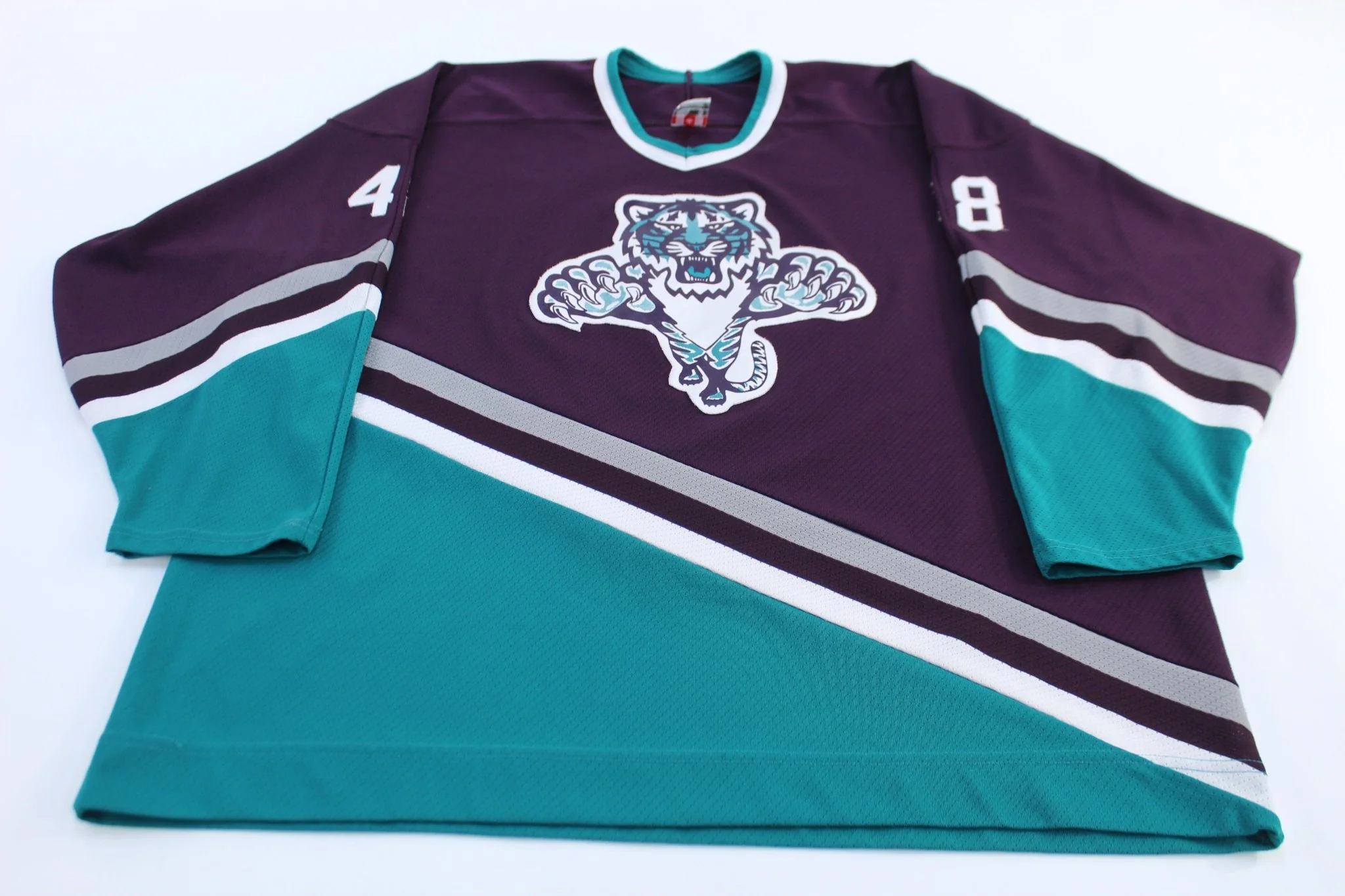 Vintage Stroot #48 Purple, Green & White Hockey Jersey