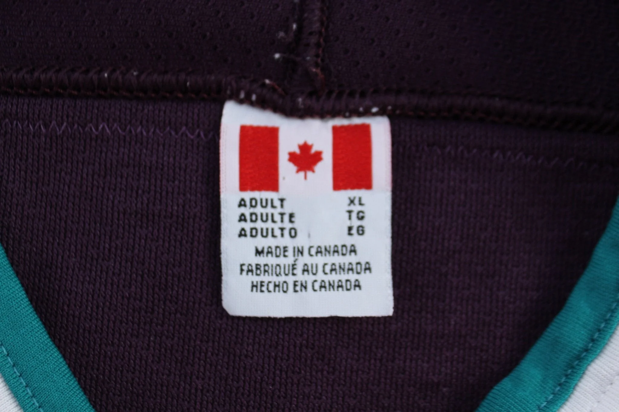 Vintage Stroot #48 Purple, Green & White Hockey Jersey - Image 3