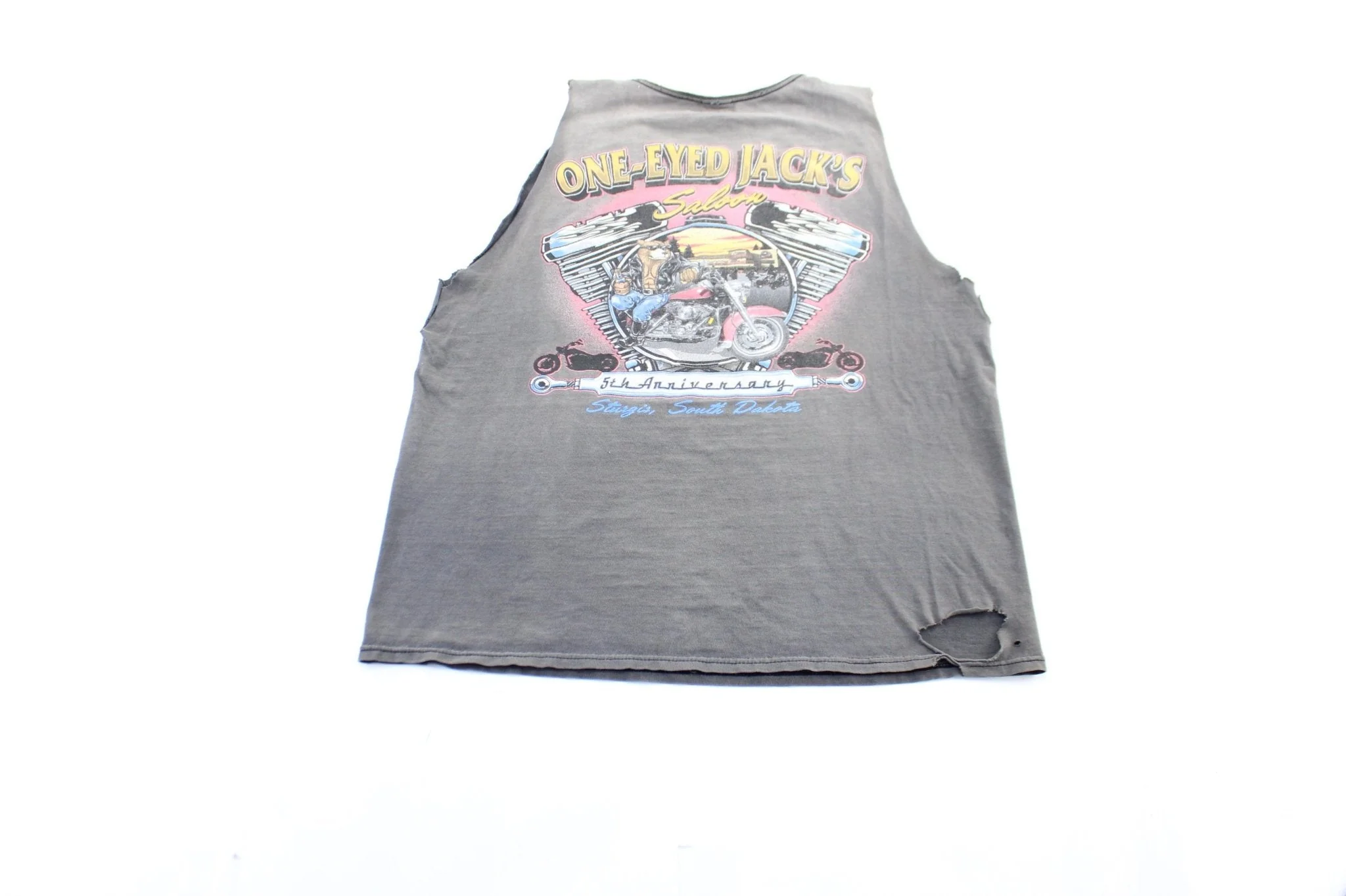Vintage Sturgis South Dakota One Eyed Jack's Graphic Tank Top - Image 2