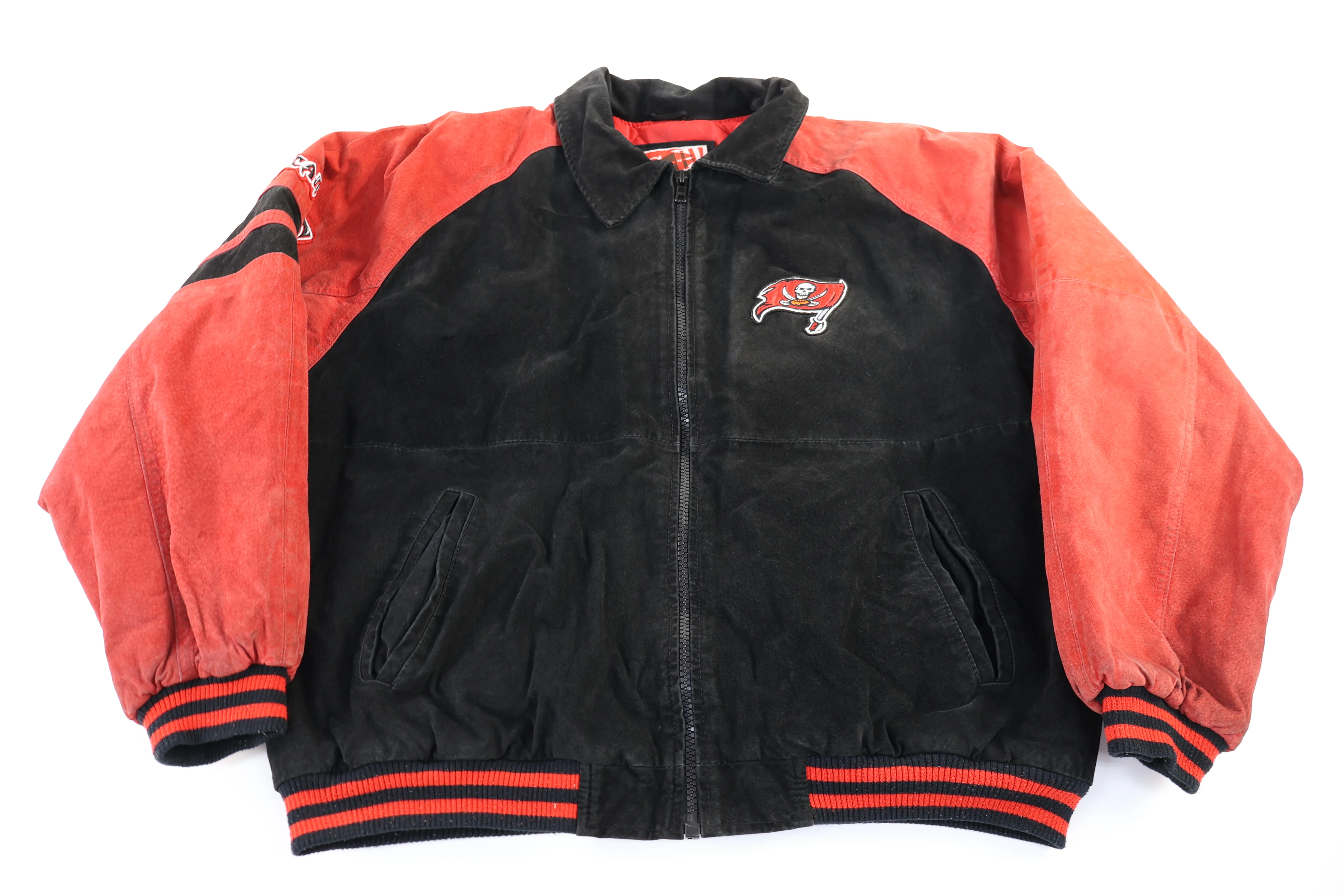 Vintage Tampa Bay Buccaneers Leather Suede Full Zip Jacket - Image 2