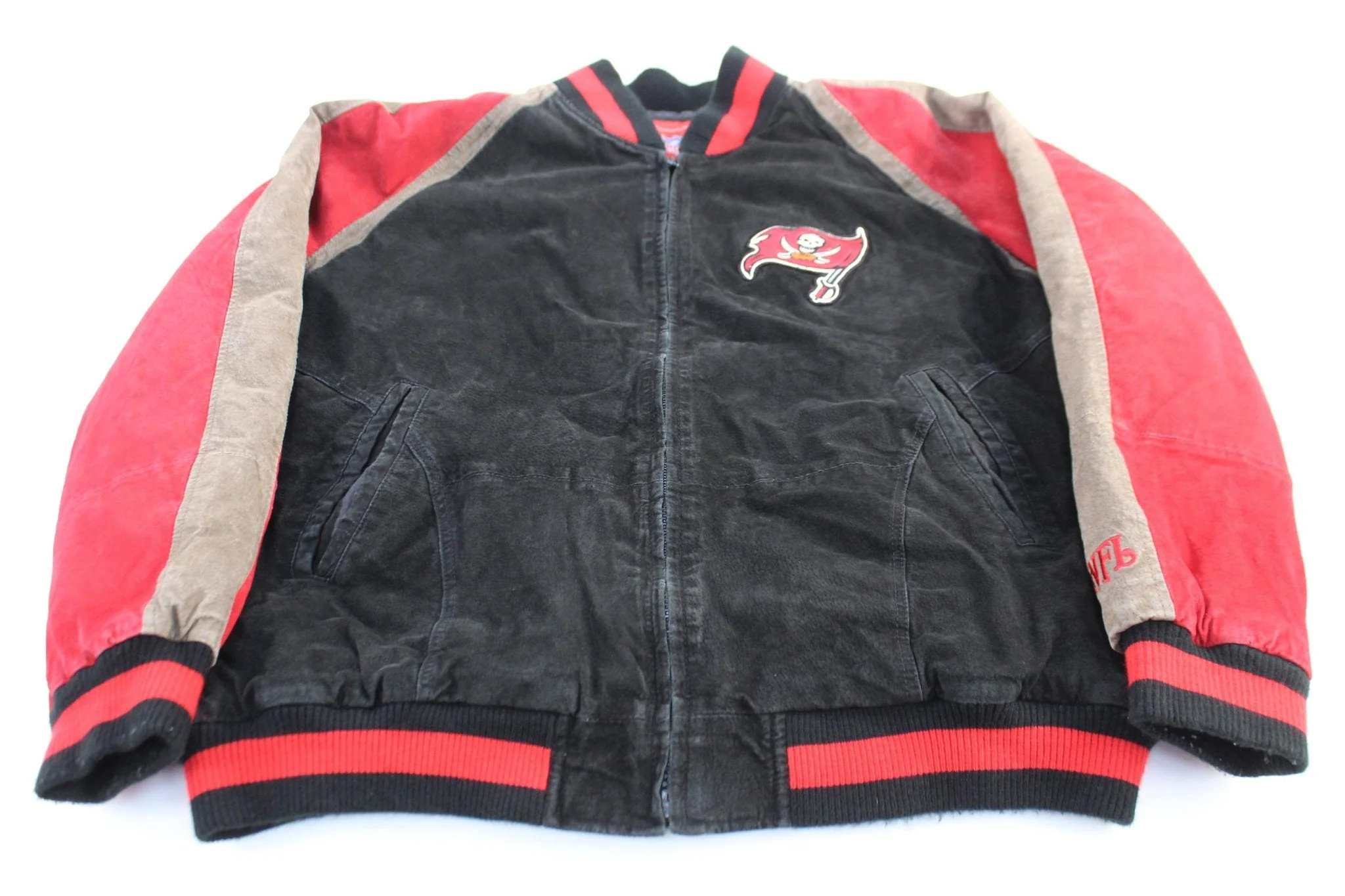 Vintage Tampa Bay Buccaneers Suede Bomber Jacket - Image 2