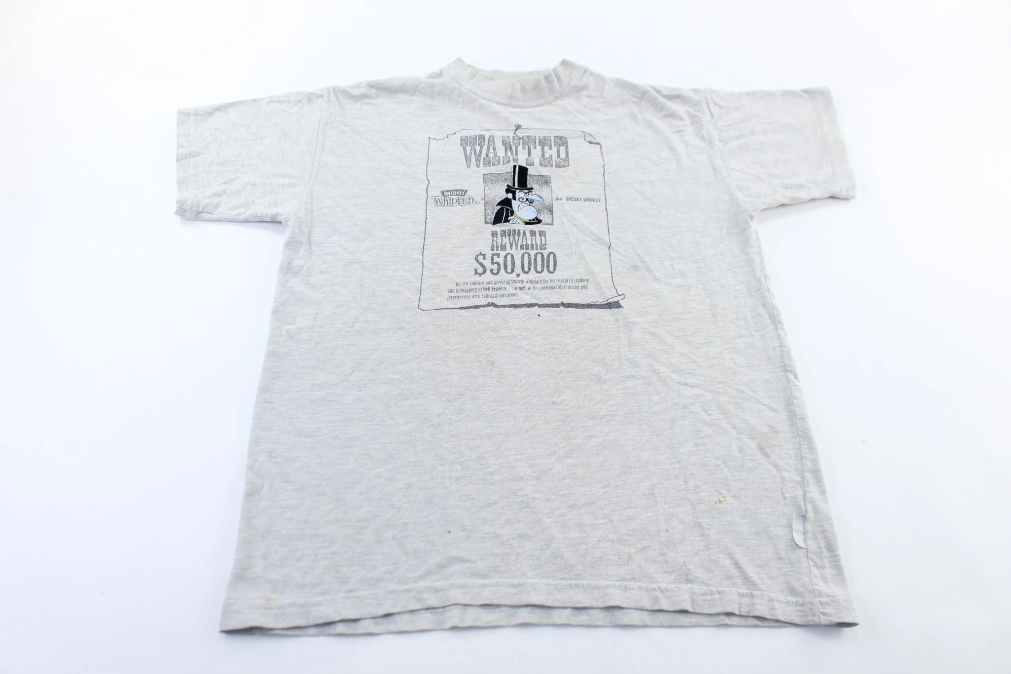 Vintage The Adventures of Rocky & Bullwinkle Snidely Whiplash Wanted T-Shirt