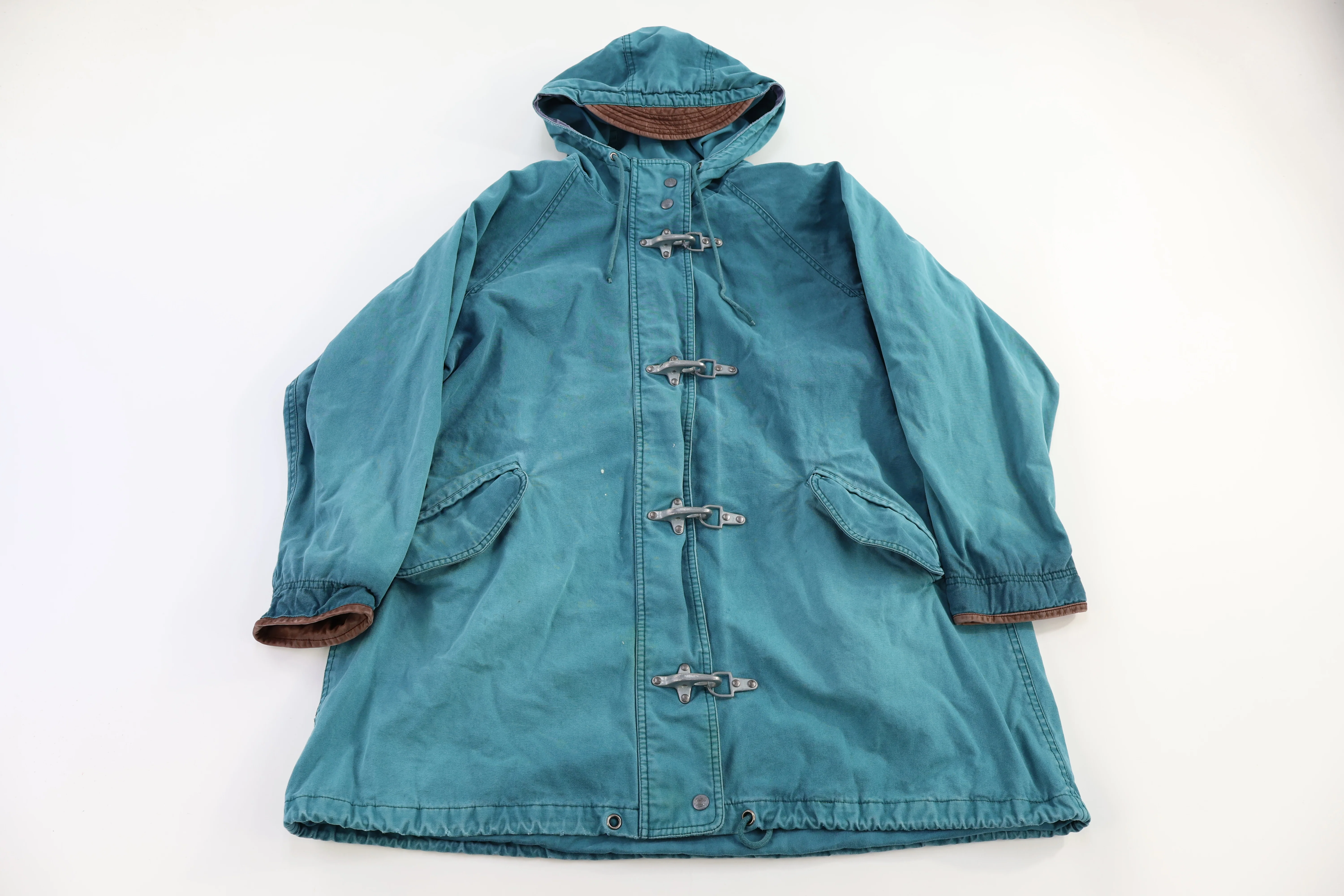 Vintage Timberland Green Buckled Hooded Jacket