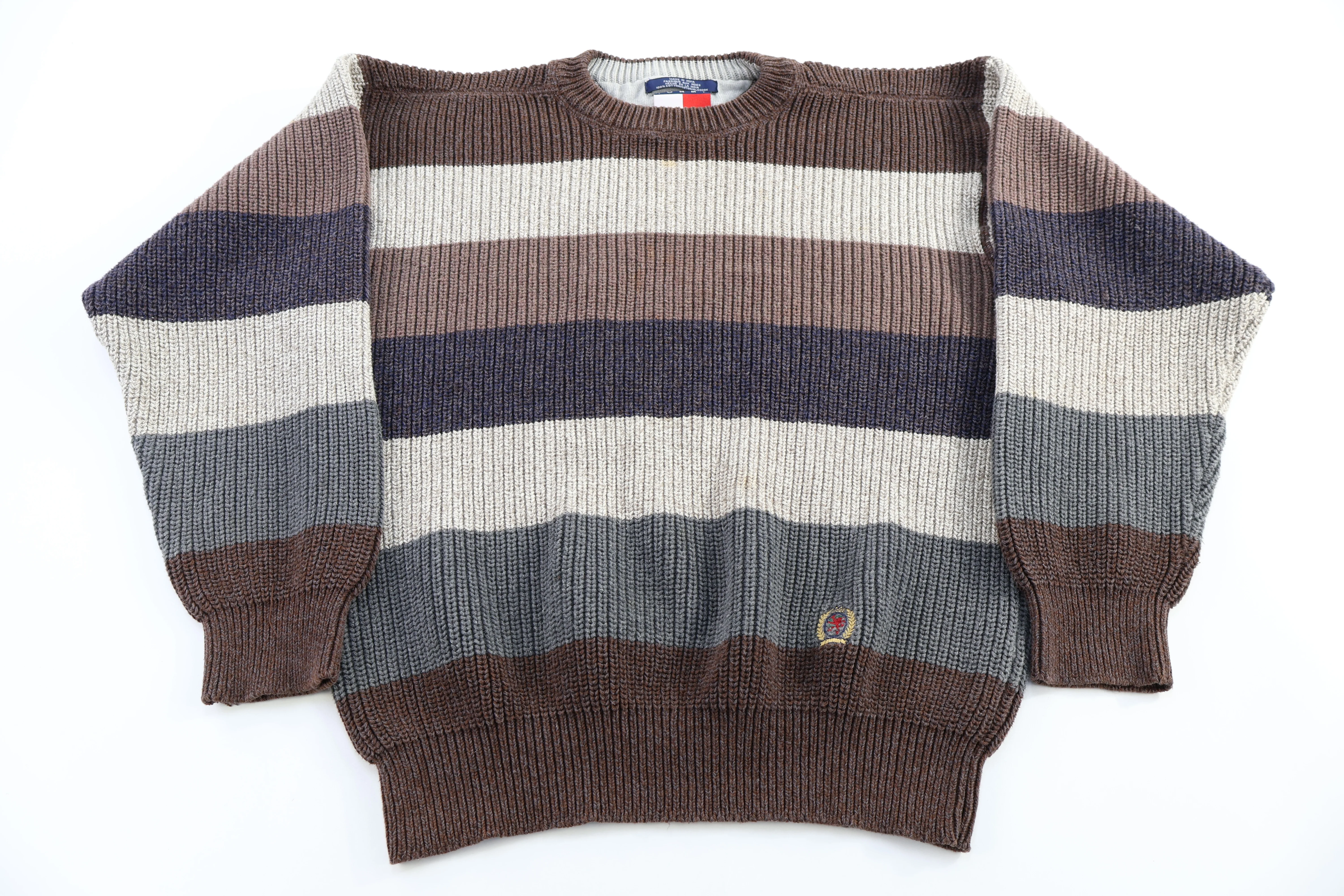 Vintage Tommy Hilfiger Brown Knit Sweater - Image 2