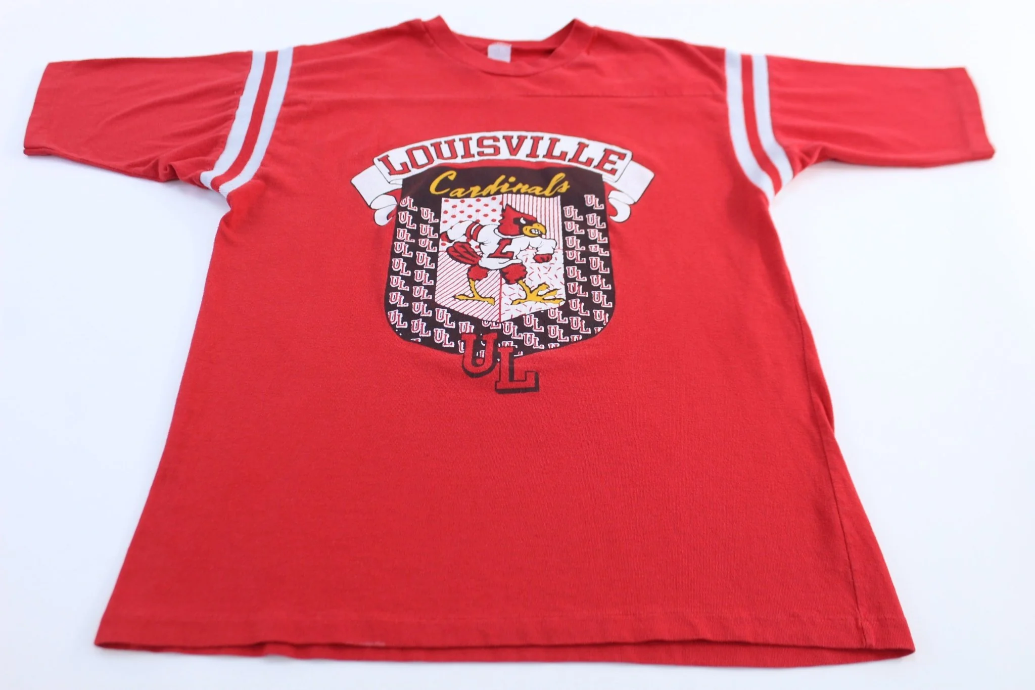 Vintage University of Louisville Cardinals Striped T-Shirt