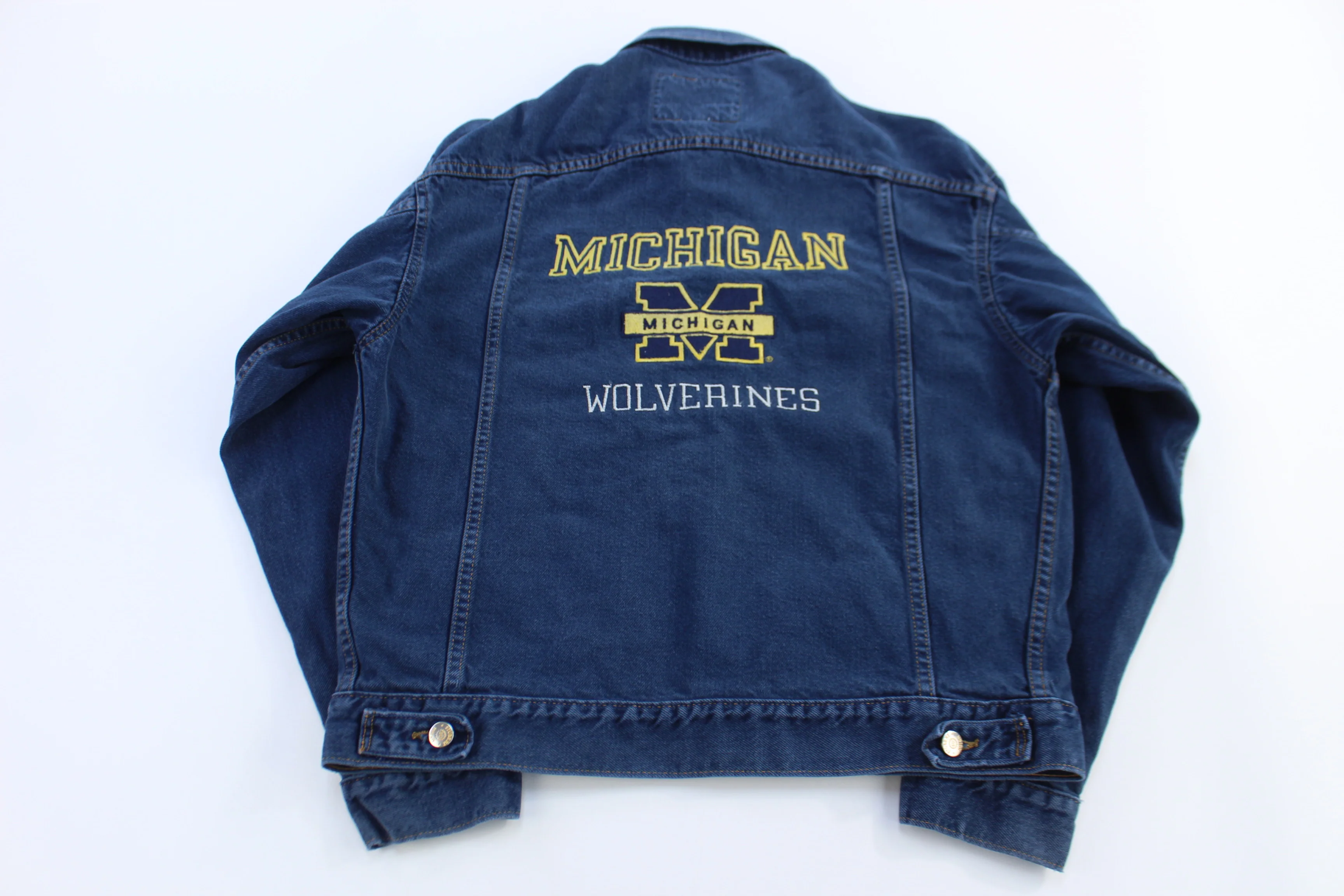 Vintage University of Michigan Wolverines Denim Jacket - Image 2