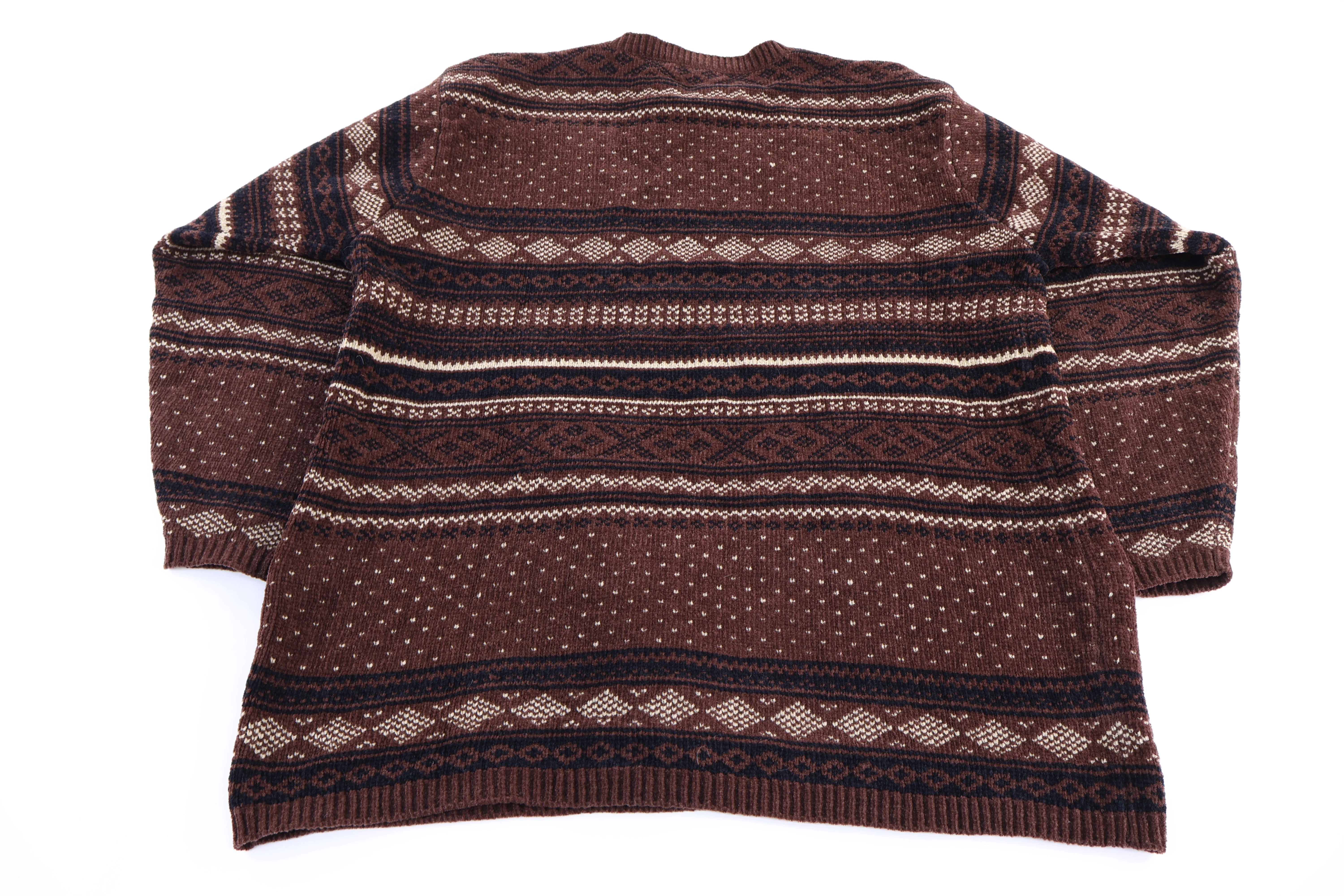 Vintage W Casuals Multipatterned Knit Sweater - Image 2
