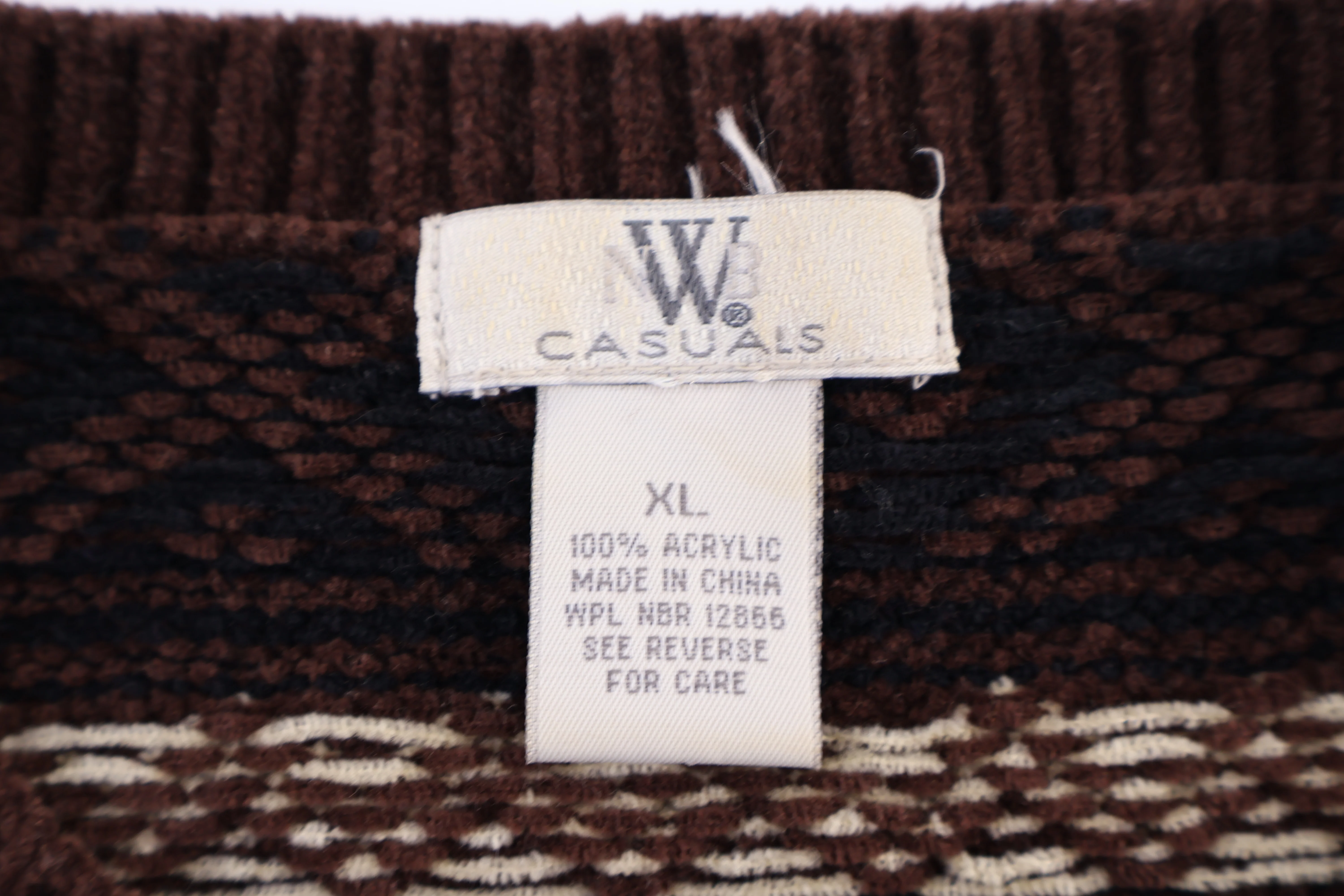 Vintage W Casuals Multipatterned Knit Sweater - Image 3