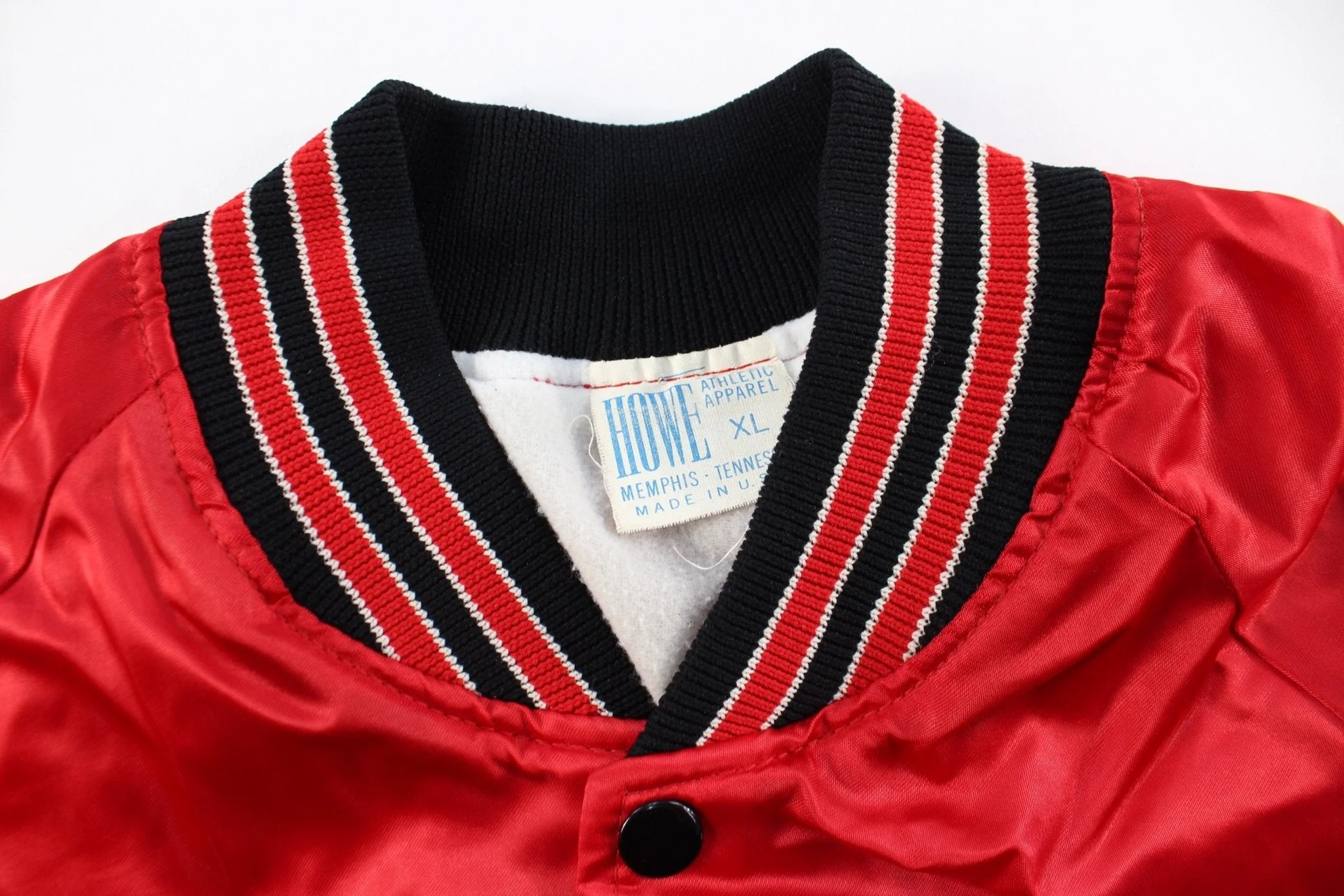 Vintage Wildcat Embroidered Black & Red Bomber Jacket - Image 3