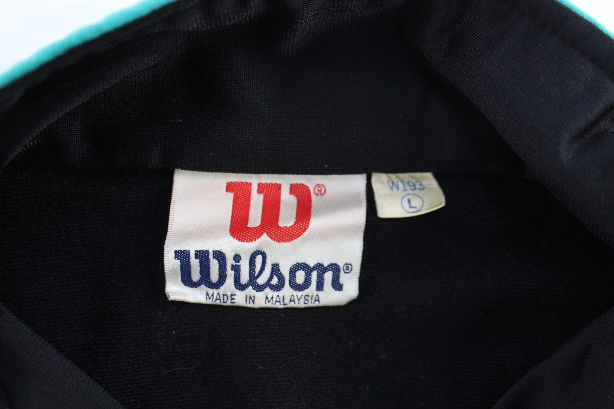 Vintage Wilson Embroidered Logo Blue, Black ,& White Track Jacket - Image 4