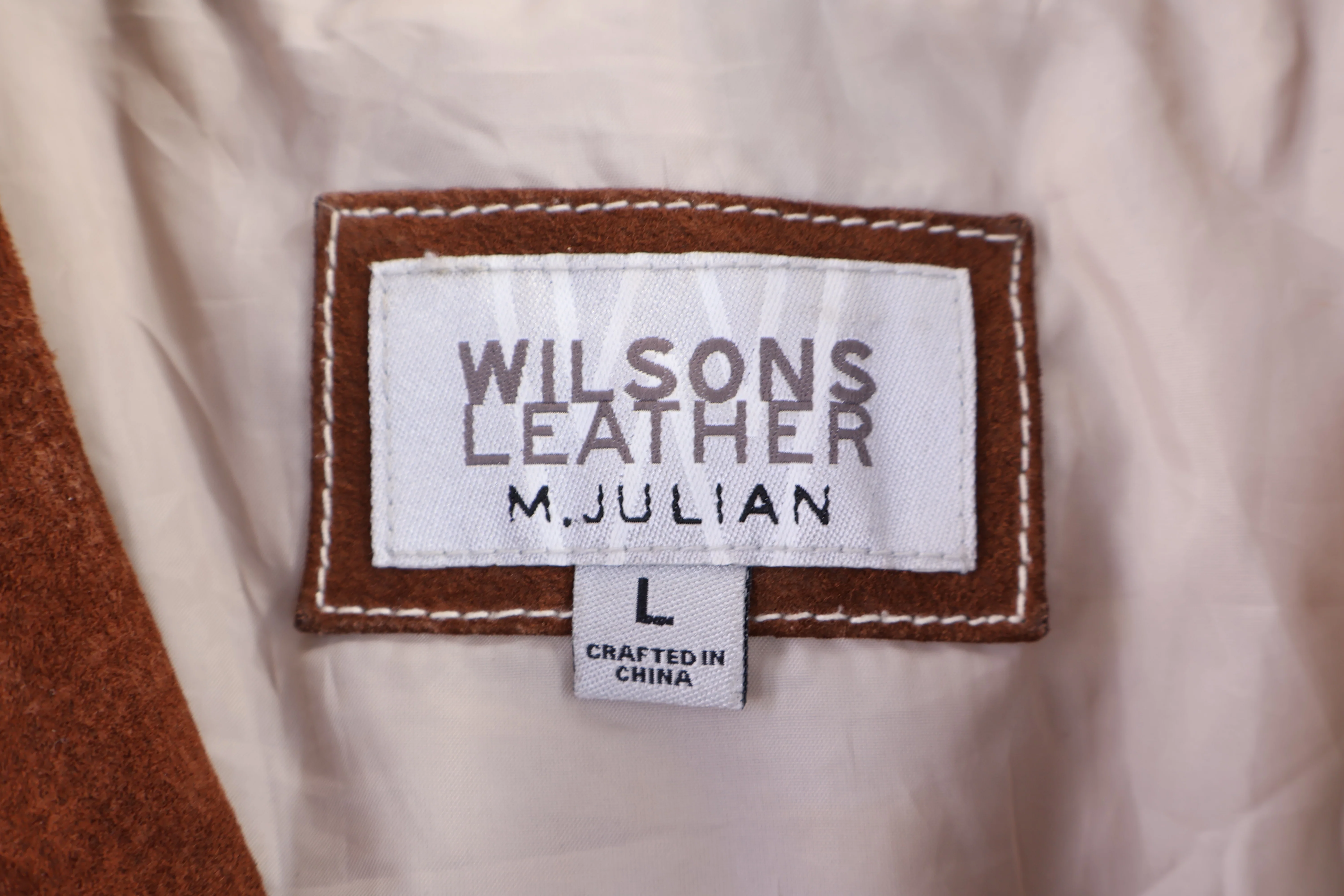 Vintage Wilsons Leather Brown Full Zip Leather Jacket - Image 4