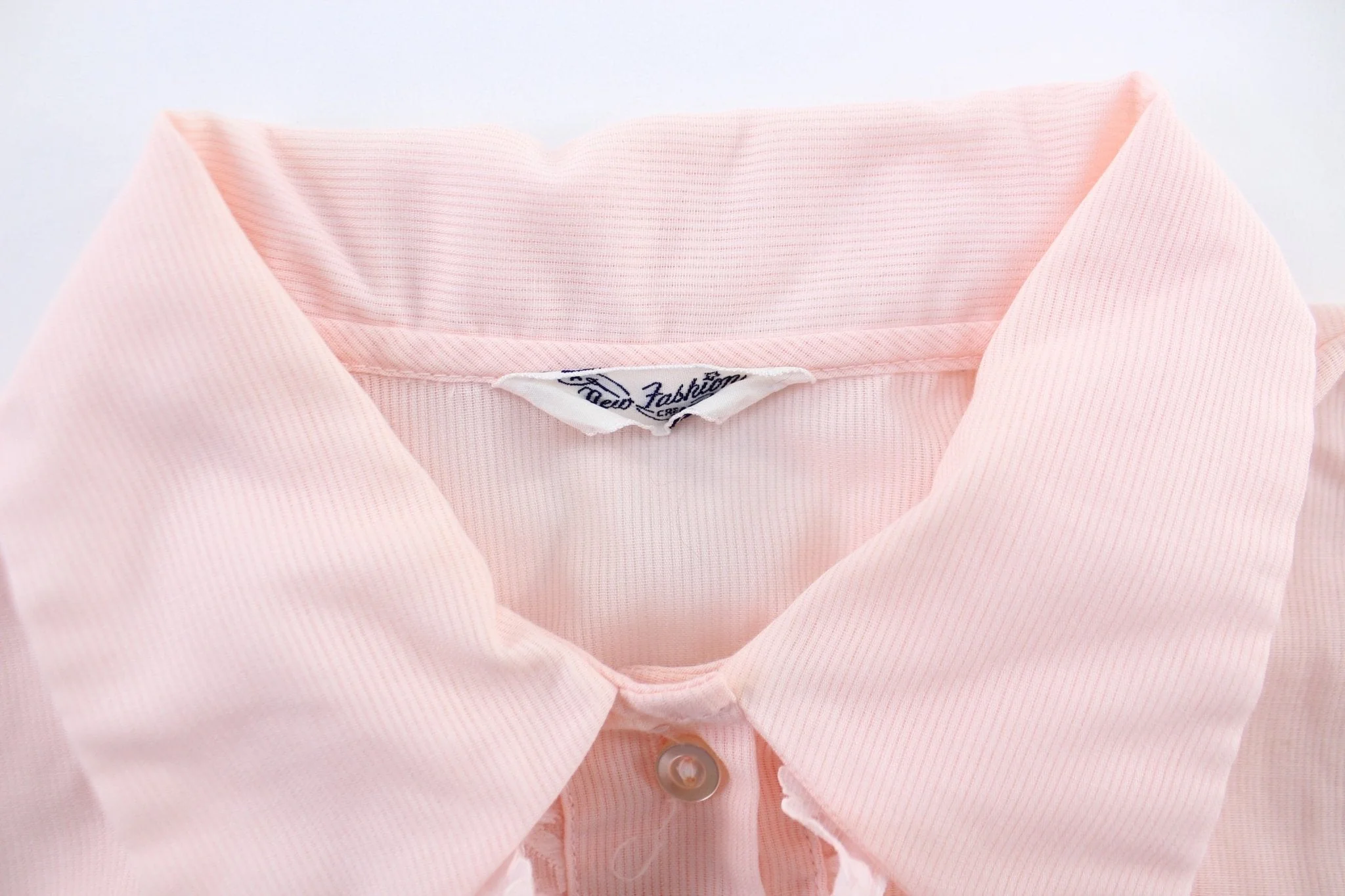 Vintage Women's New Fashion Creations Pink Tuxedo Ruffle Shirt - Image 3