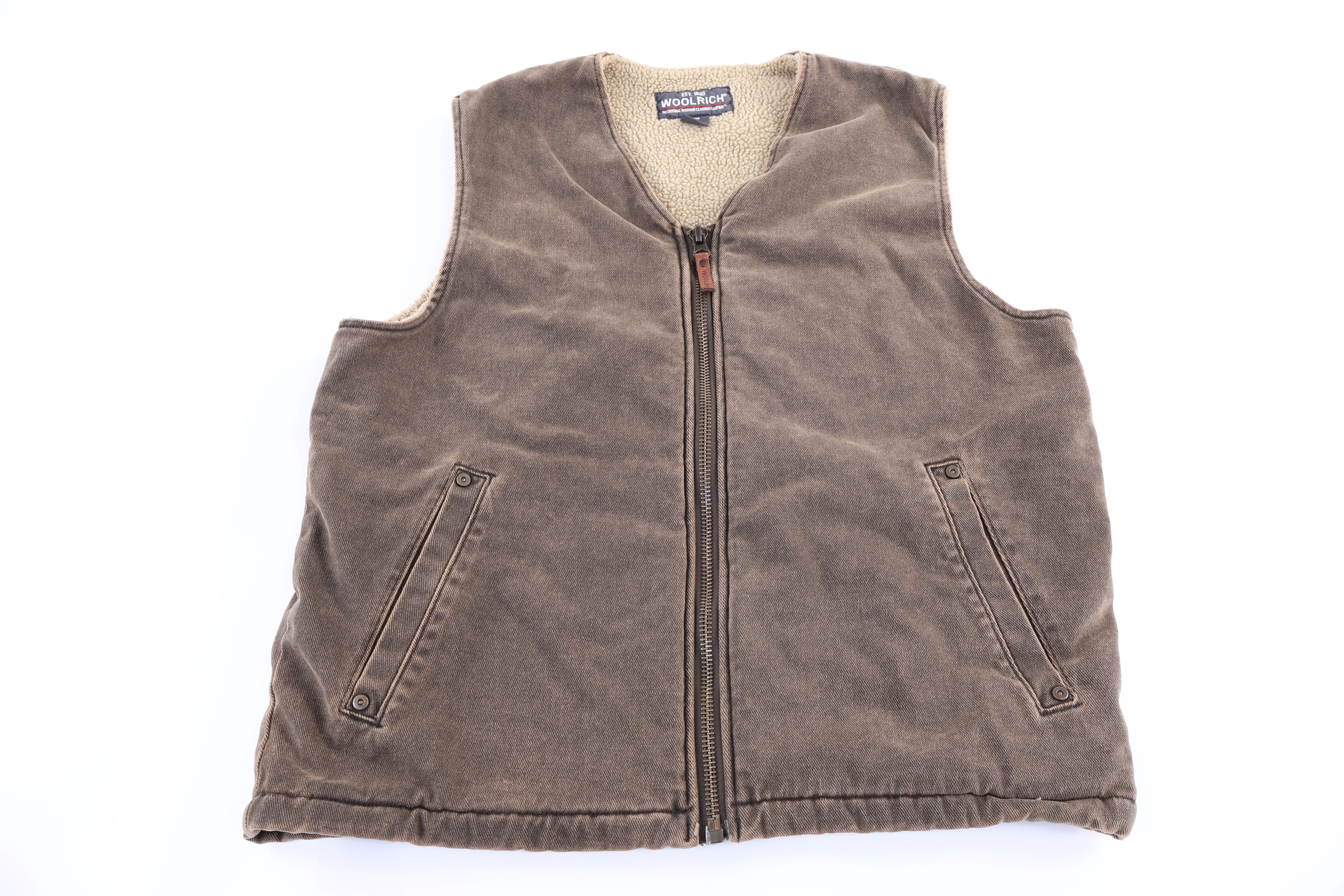 Vintage Woolrich Full Zip Sherpa Lined Vest