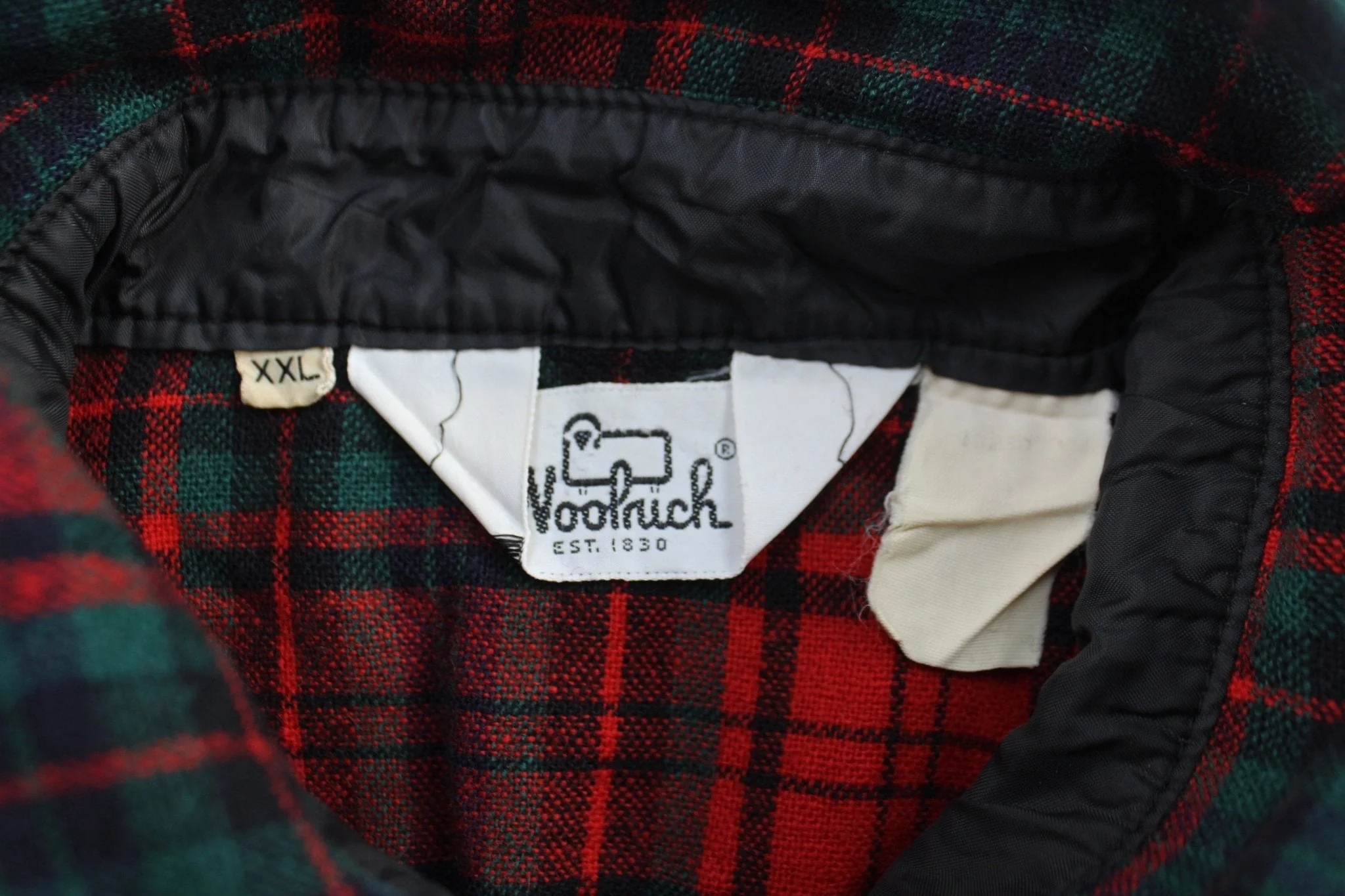Vintage Woolrich Red & Green Plaid LS Button Down Shirt - Image 3