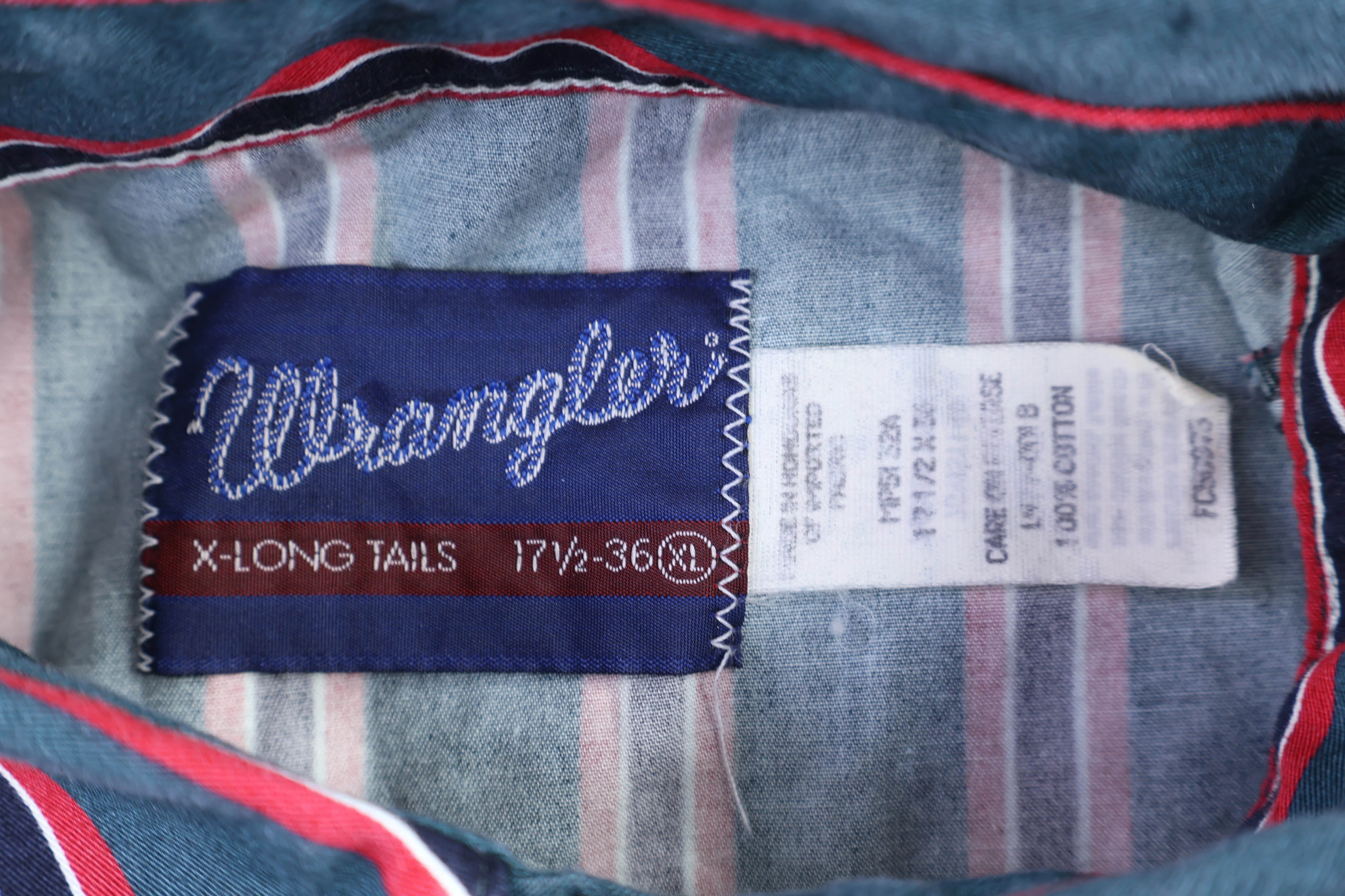 Vintage Wrangler Striped LS Button Down - Image 3