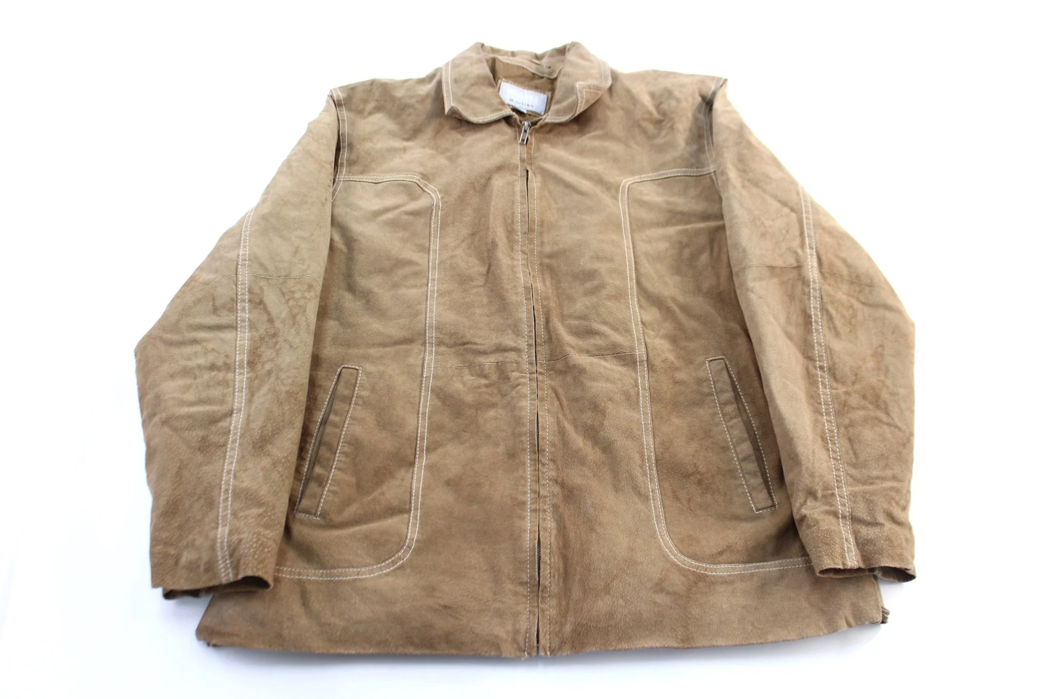 Wilson's Leather M. Julian Tan Suede Zip Up Jacket