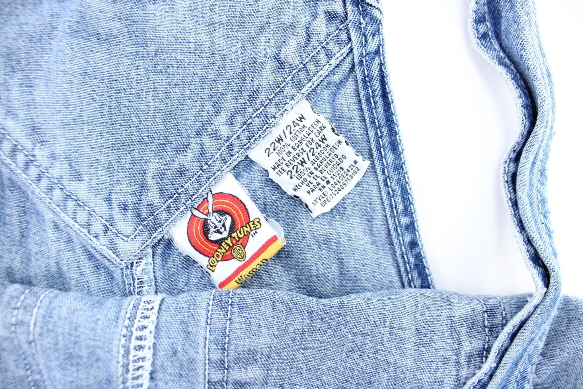 Women's 2000 Looney Tunes Embroidered Tweety Denim Overalls - Image 3