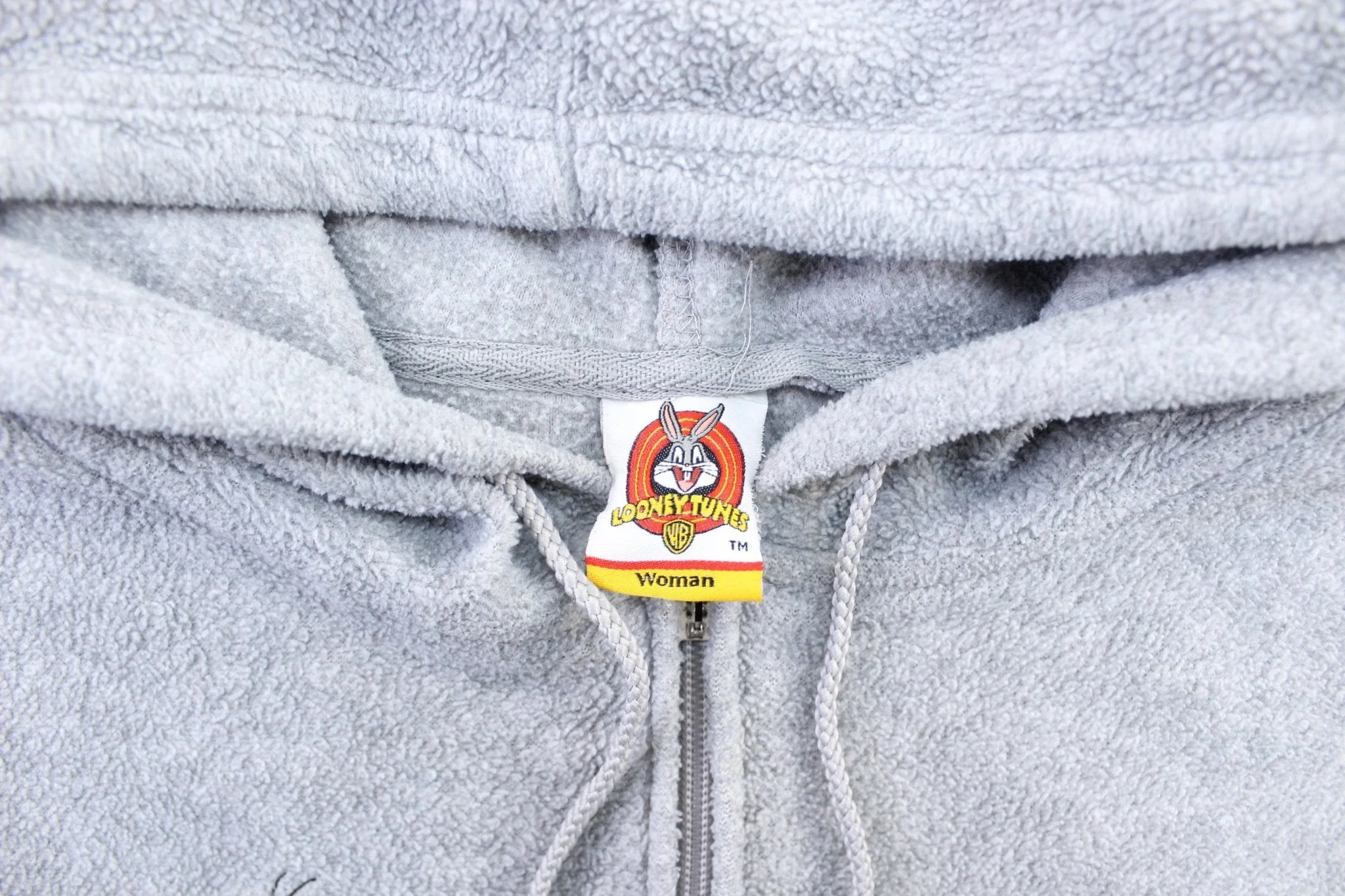 Women's 2006 Looney Tunes Embroidered Fleece Zip Up Jacket - Image 3