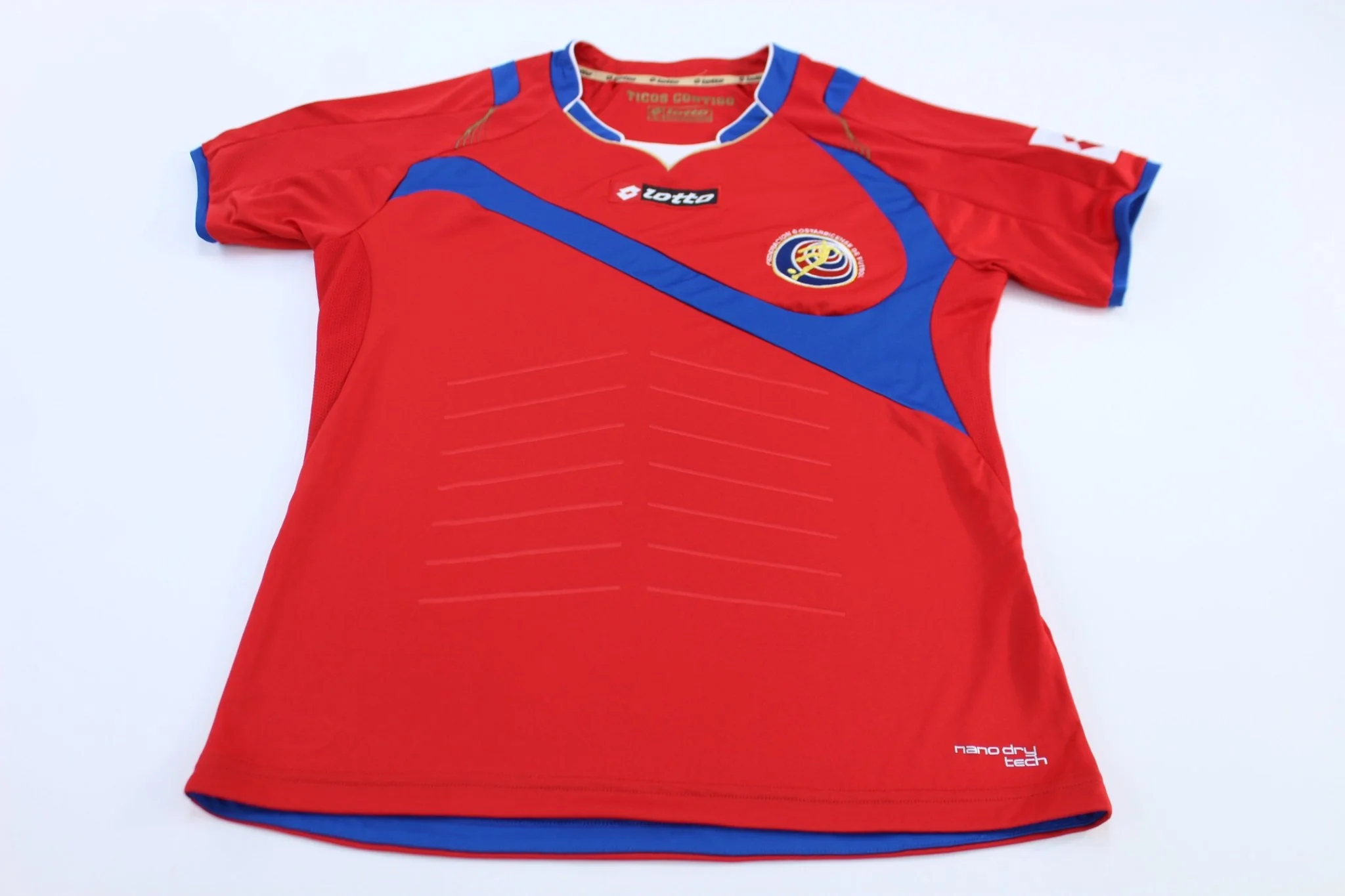 Women's 2014 Costa Rica Home Lotto Soccer Jersey