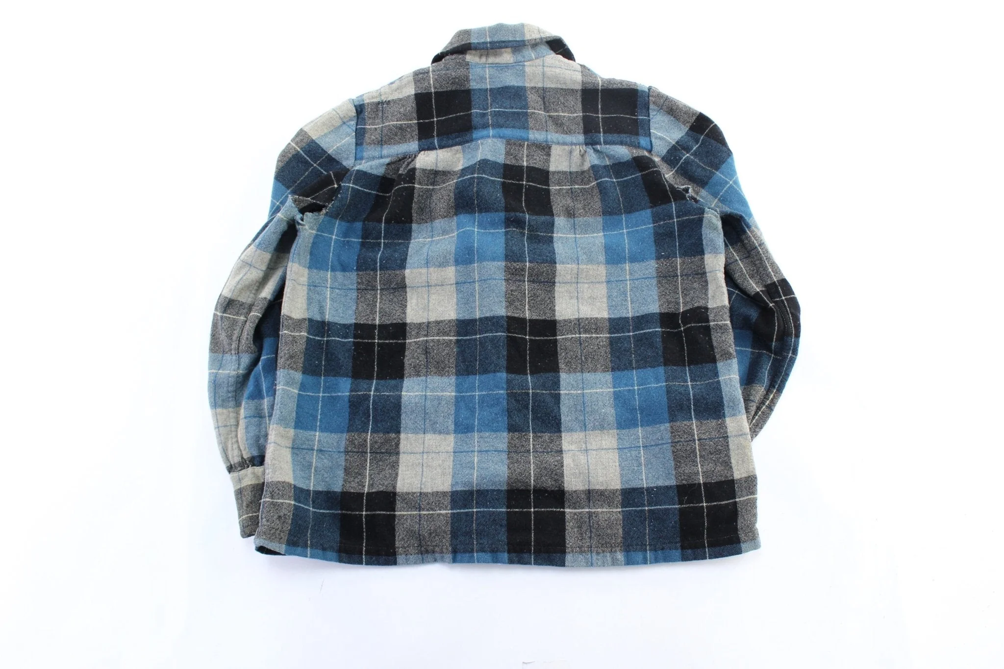 Women's 50's Pendleton Woolen Mills Blue & Black Plaid Coat - Image 2