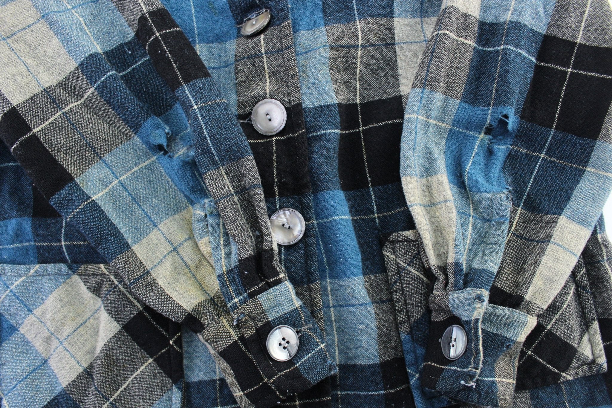 Women's 50's Pendleton Woolen Mills Blue & Black Plaid Coat - Image 3