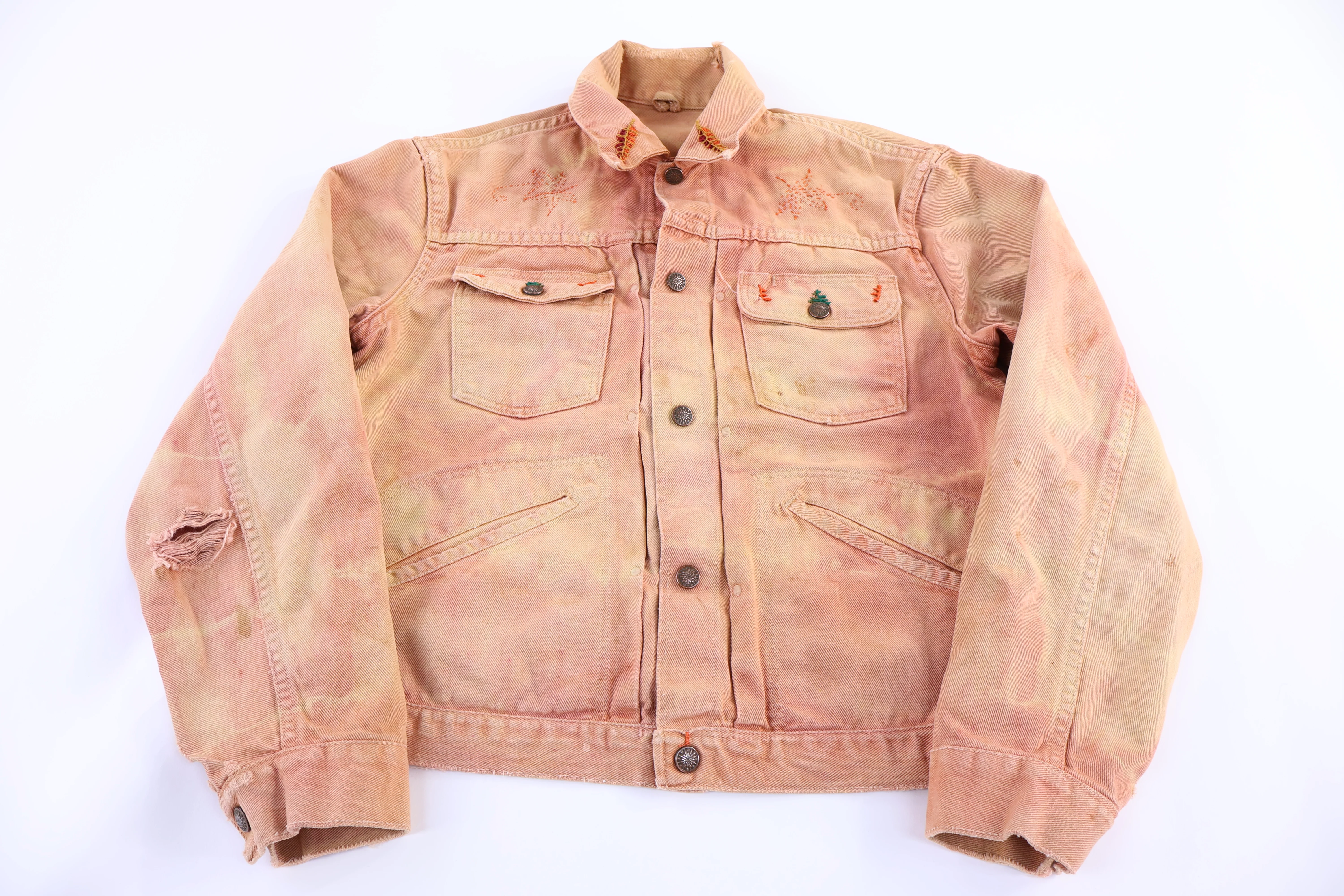 Women's 70's Orange Embroidered Jacket - Image 2