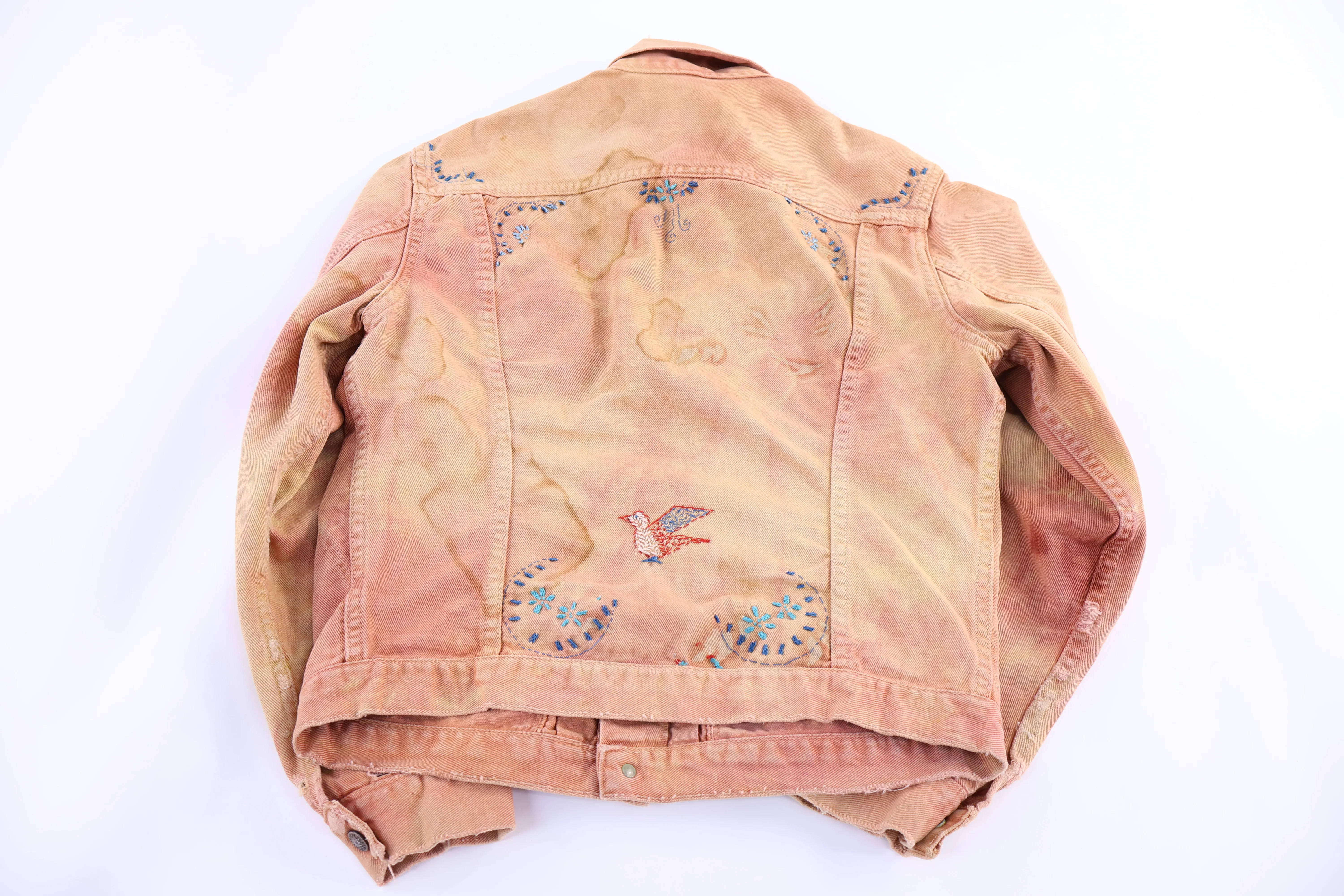 Women's 70's Orange Embroidered Jacket - Image 3