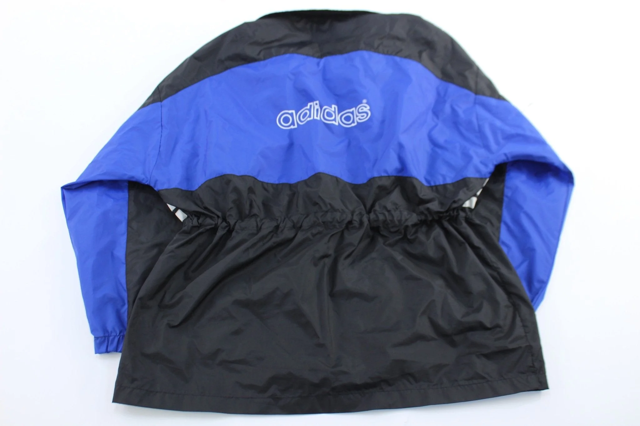 Women's 80's Adidas Embroidered Logo Blue, Black, & White Zip Up Jacket - Image 2