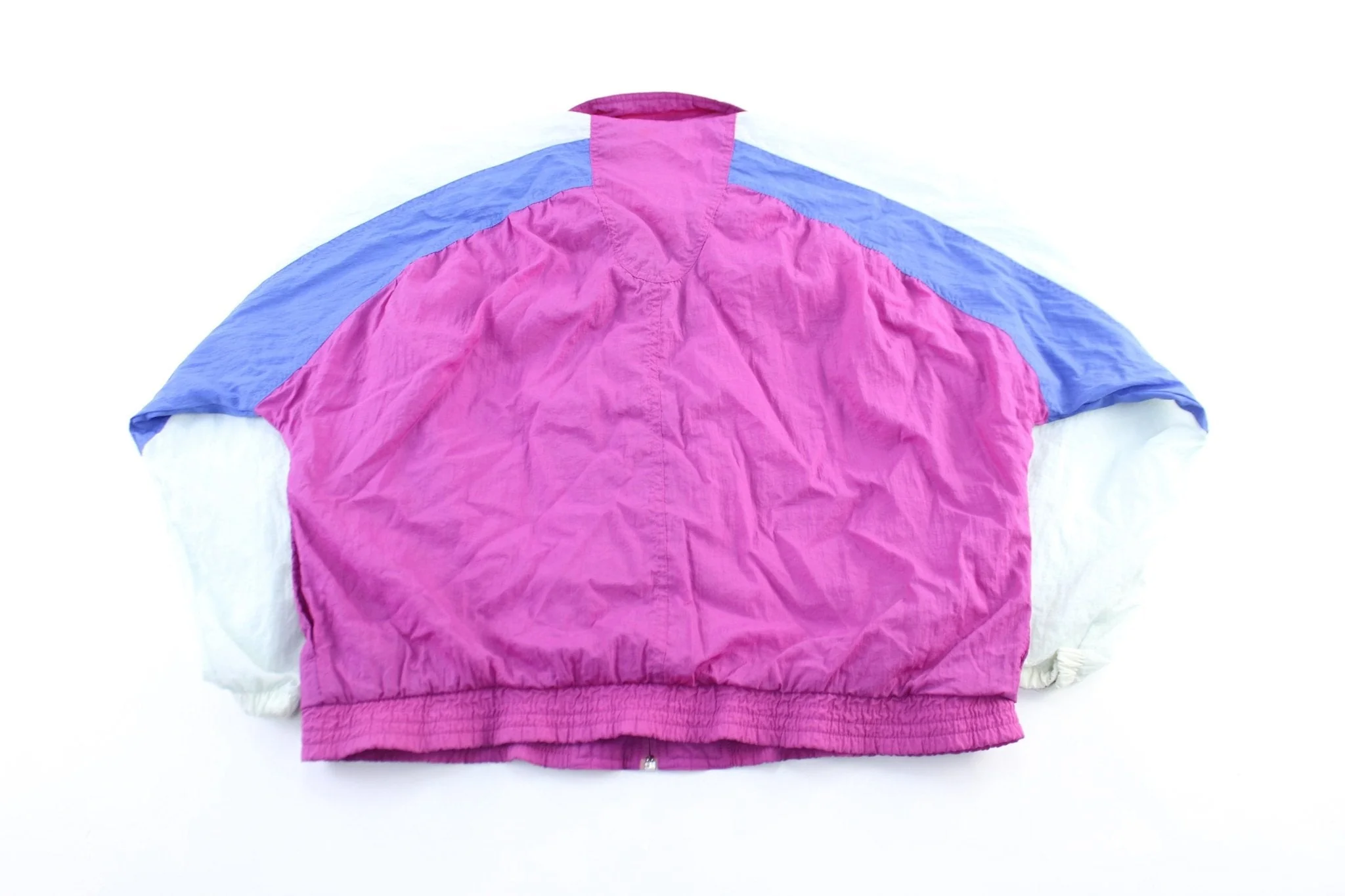 Women's 80's Adidas Embroidered Logo White, Blue, & Purple Zip Up Jacket - Image 2
