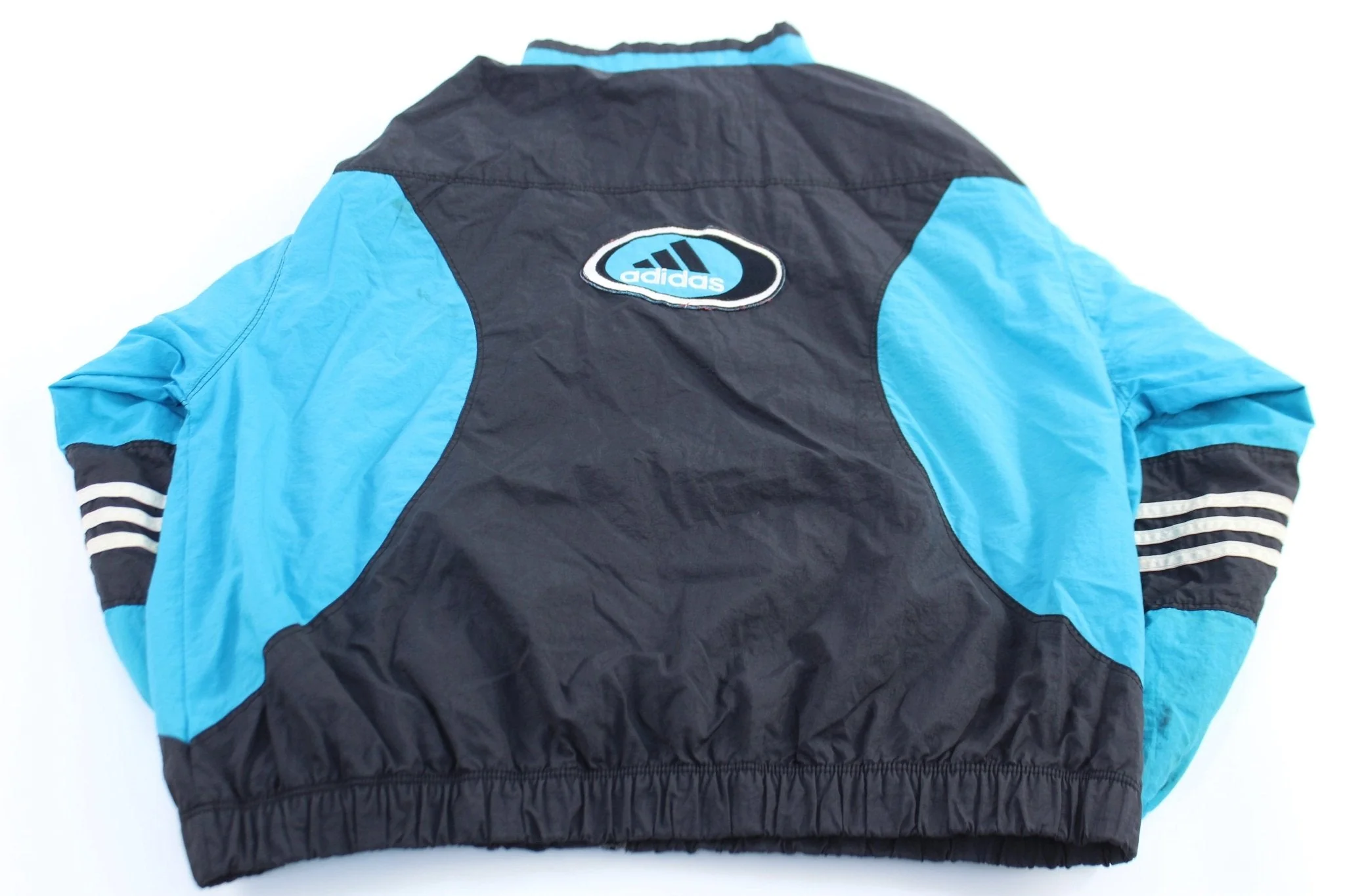 Women's 90's Adidas Embroidered Logo Blue & Black Zip Up Jacket - Image 2