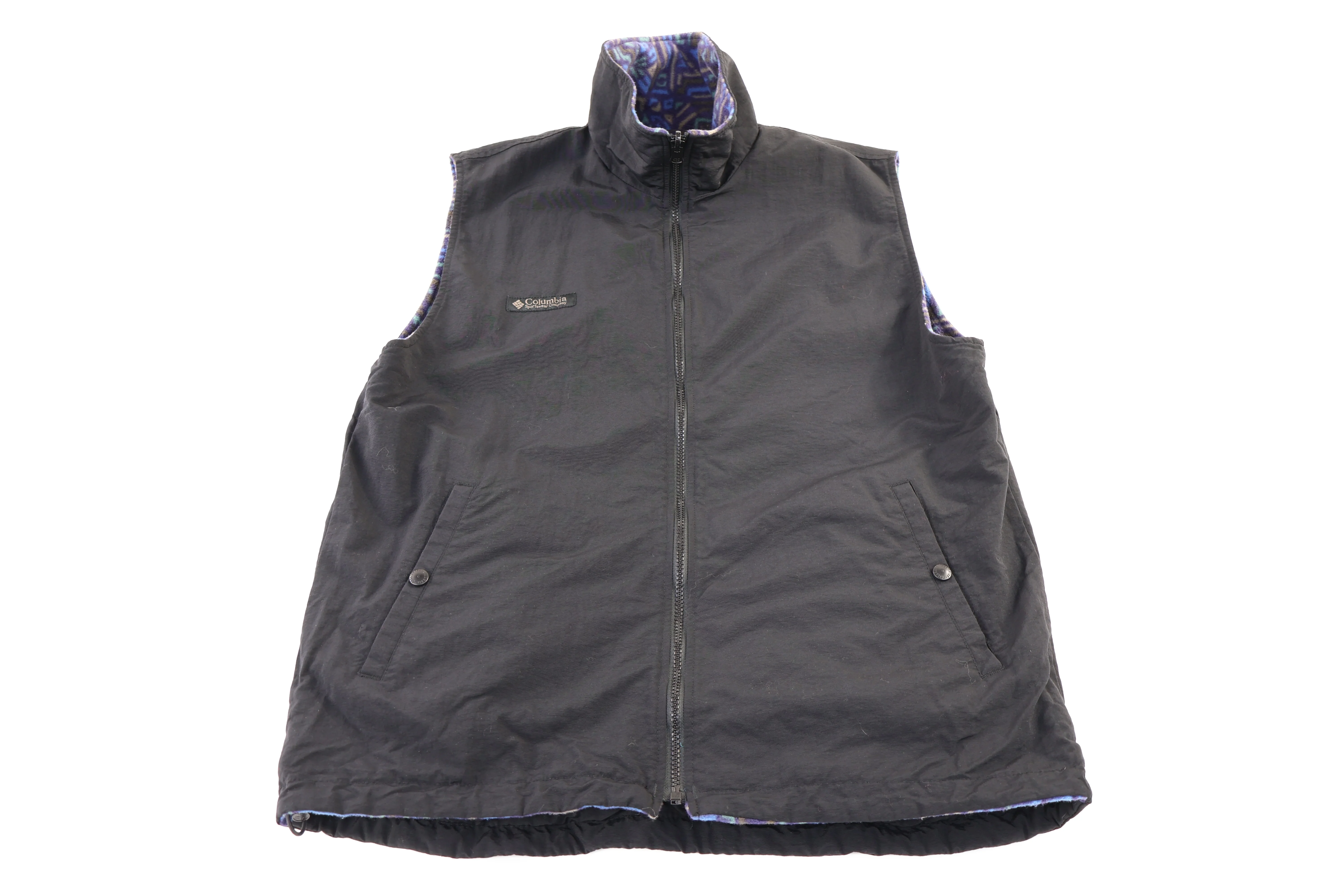 Women's 90's Columbia Multipatterned Reversible Full Zip Vest - Image 3