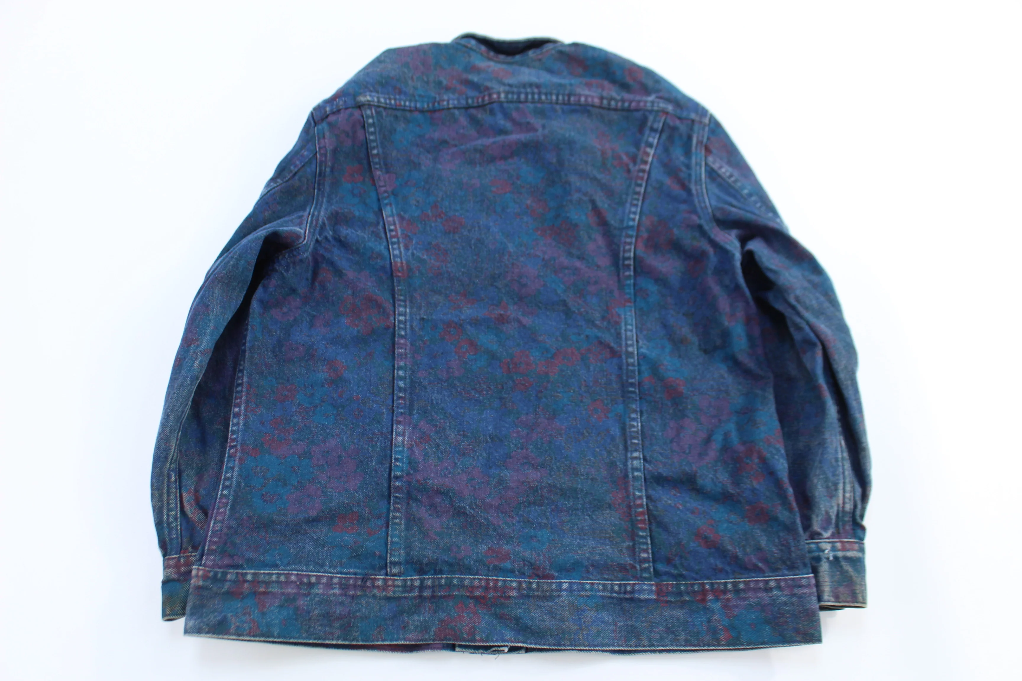 Women's 90's Lee Multipatterned Denim Trucker Jacket - Image 2