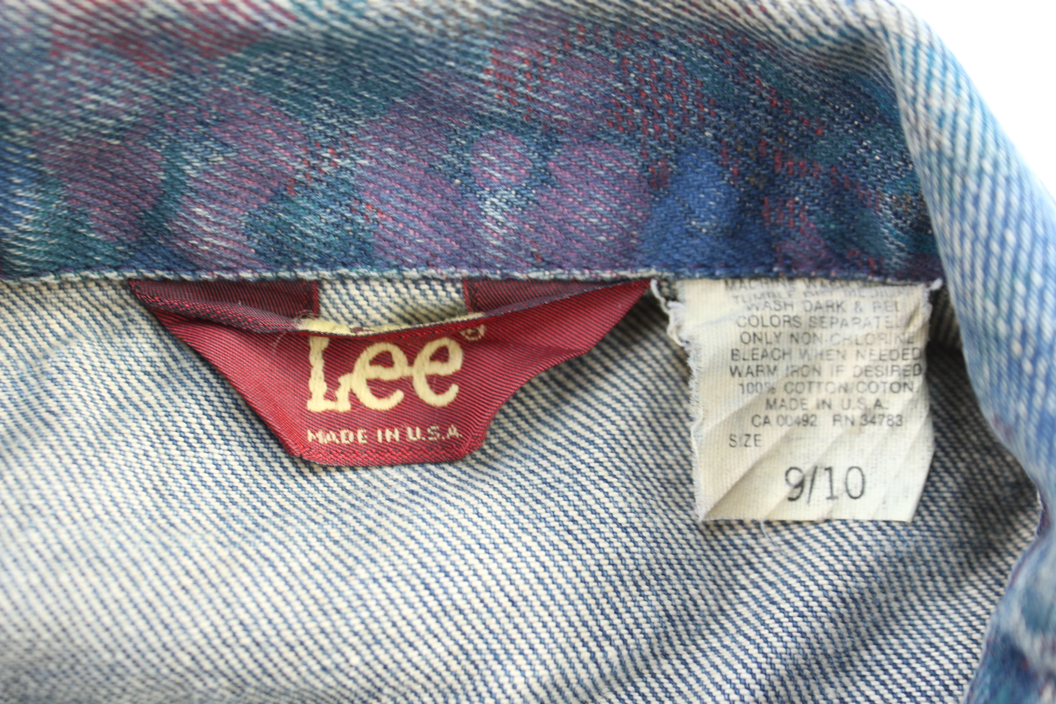 Women's 90's Lee Multipatterned Denim Trucker Jacket - Image 3