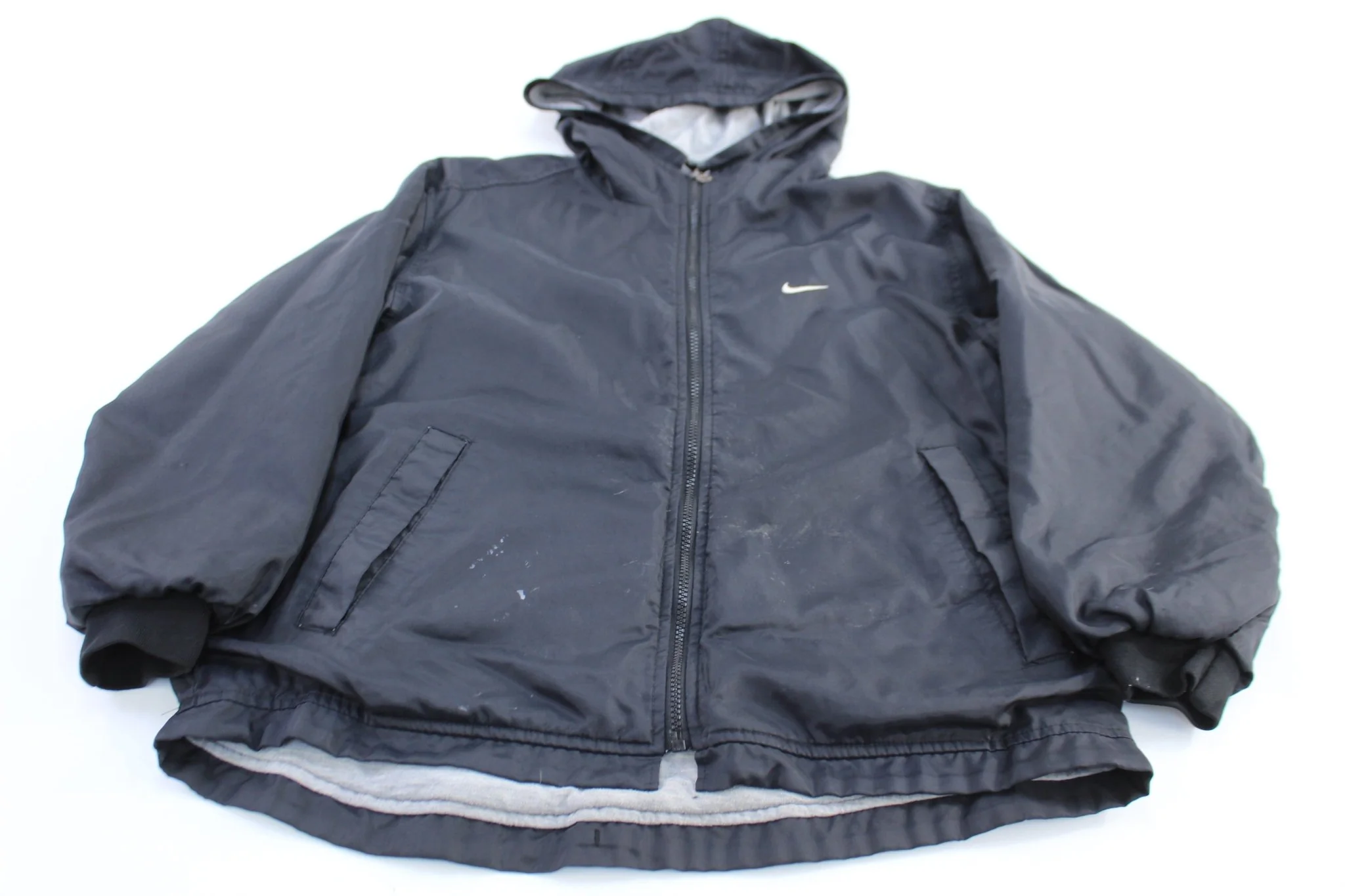 Women's 90's Nike Embroidered Logo Black Zip Up Jacket