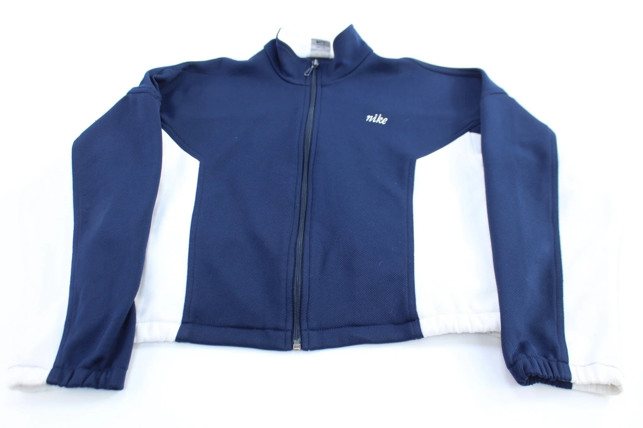 Women's 90's Nike Embroidered Logo Blue & White Zip Up Jacket