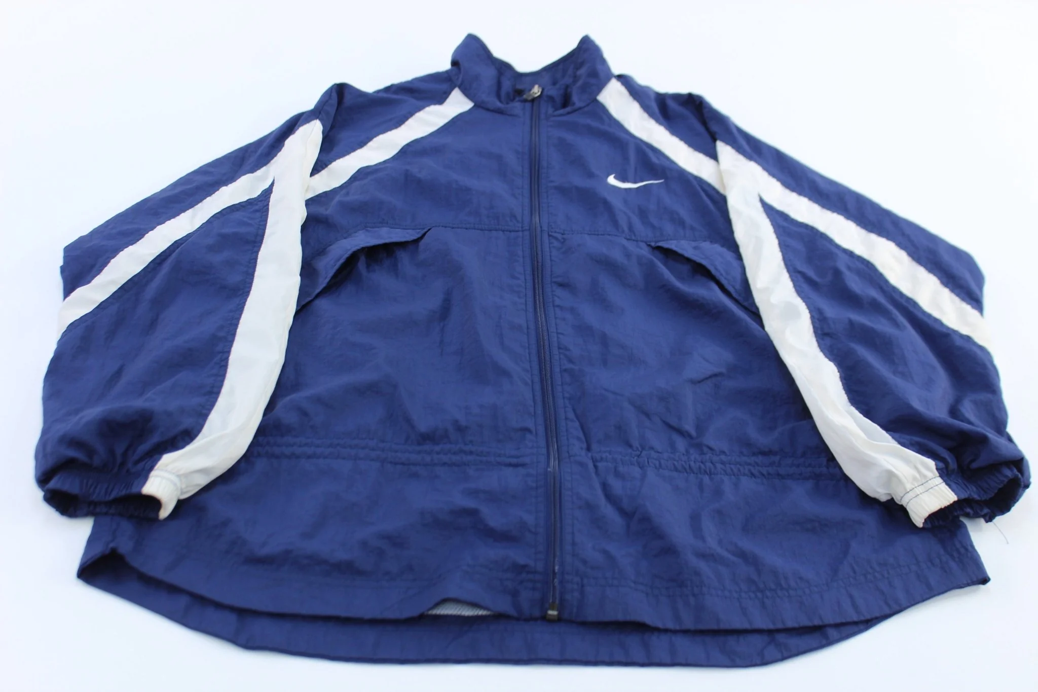 Women's 90's Nike Embroidered Logo Blue & White Zip Up Jacket