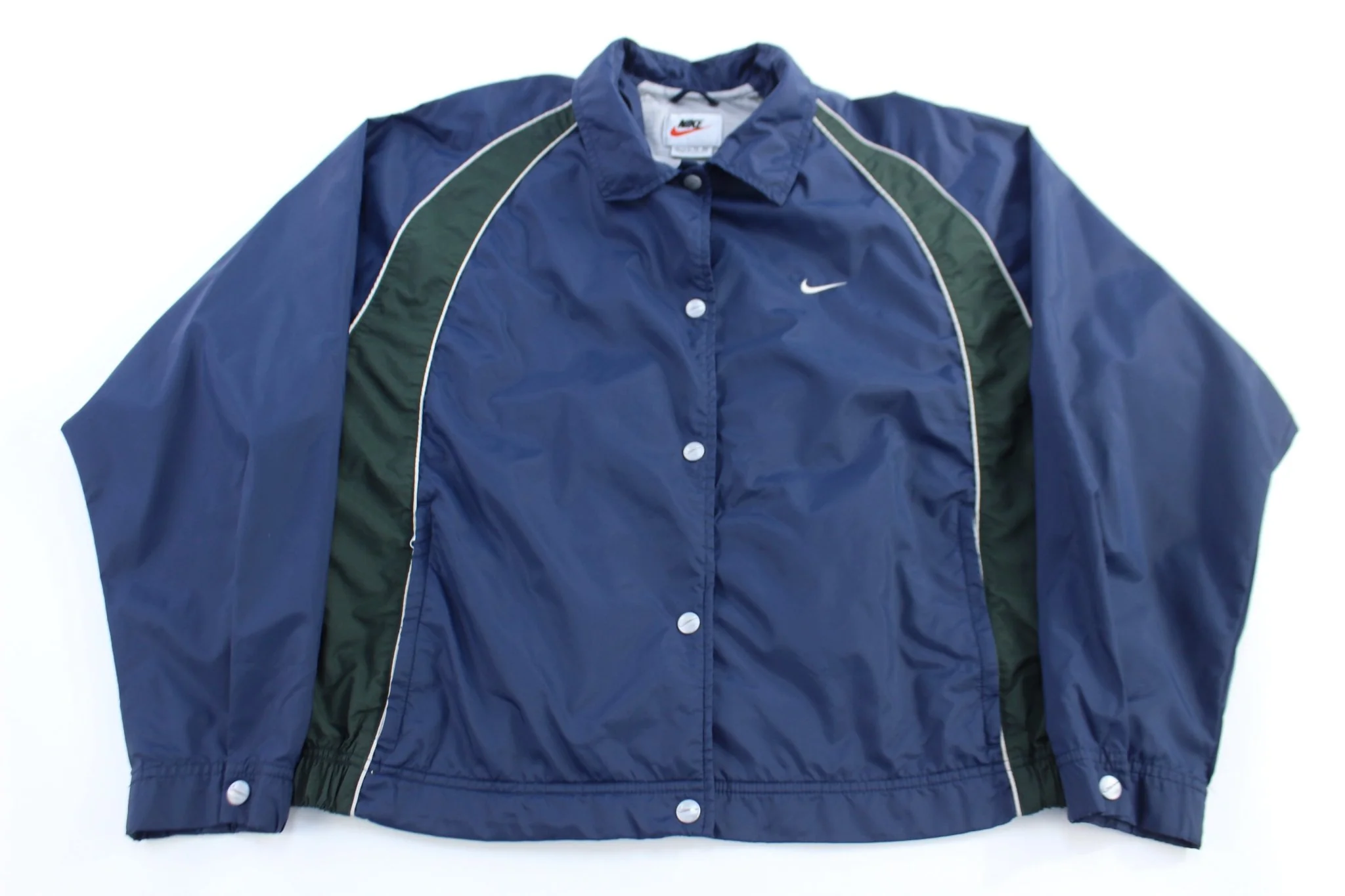 Women's 90's Nike Embroidered Logo Green & Blue Jacket