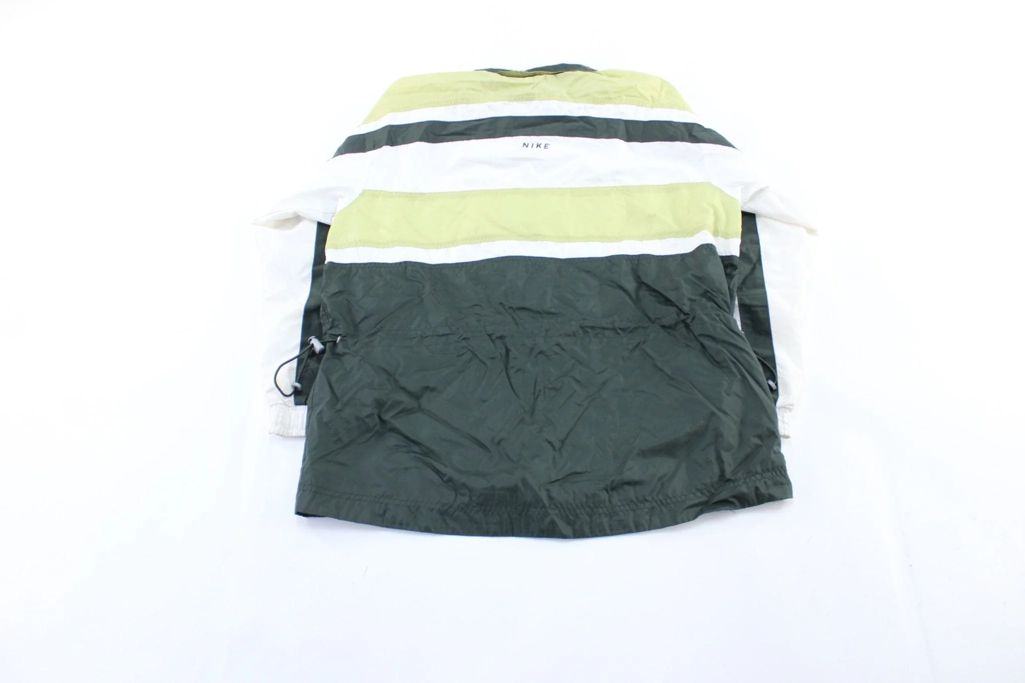 Women's 90's Nike Embroidered Logo Green & White Striped Zip Up Jacket - Image 2