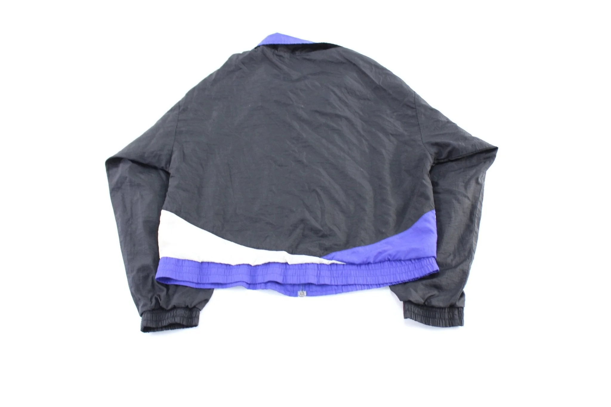 Women's 90's Reebok Embroidered Logo Black, Blue, & White Zip Up Jacket - Image 2