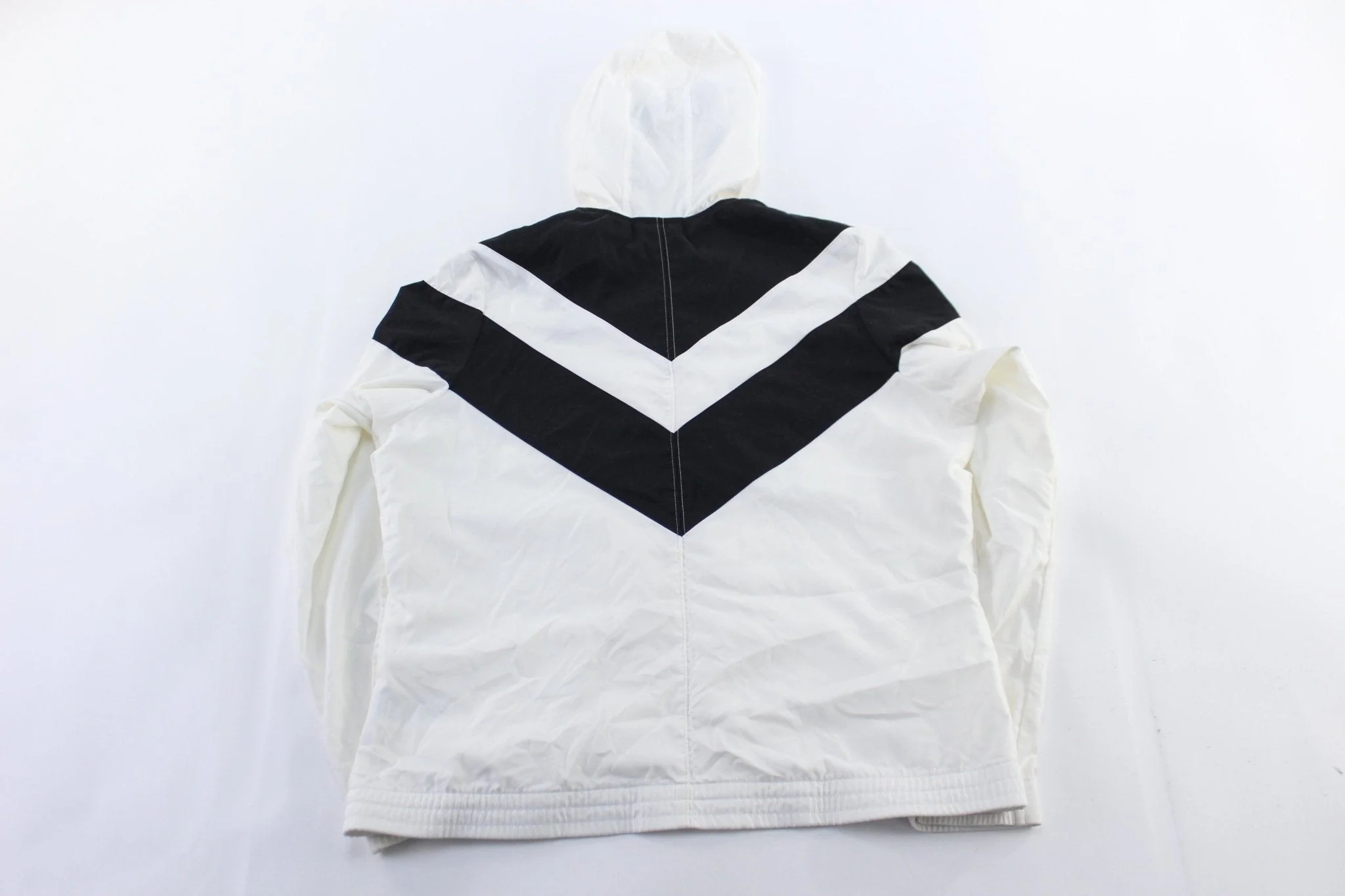 Women's Adidas Embroidered Logo Black & White Striped Zip Up Jacket - Image 2