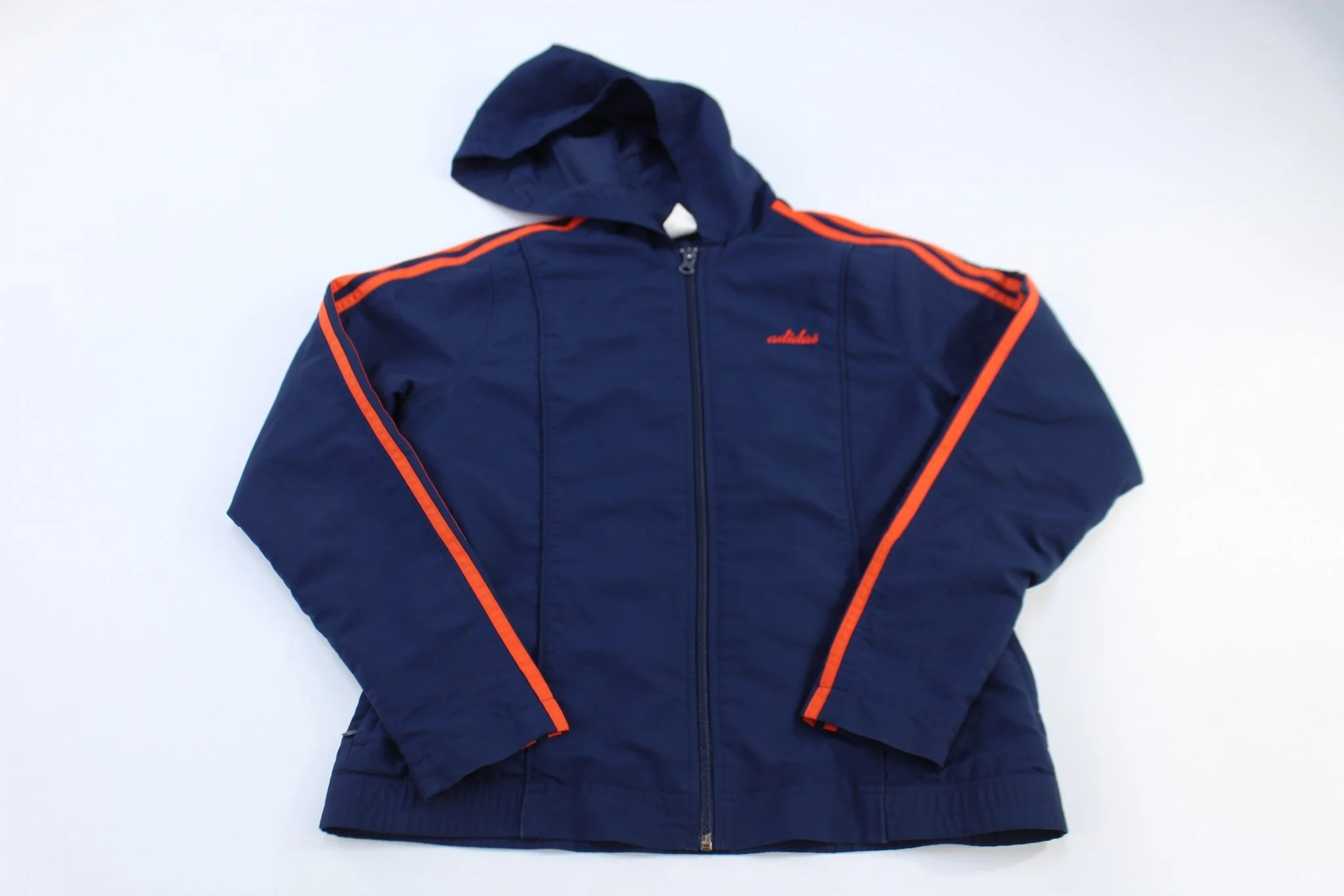 Women's Adidas Embroidered Logo Blue & Orange Full Zip Jacket