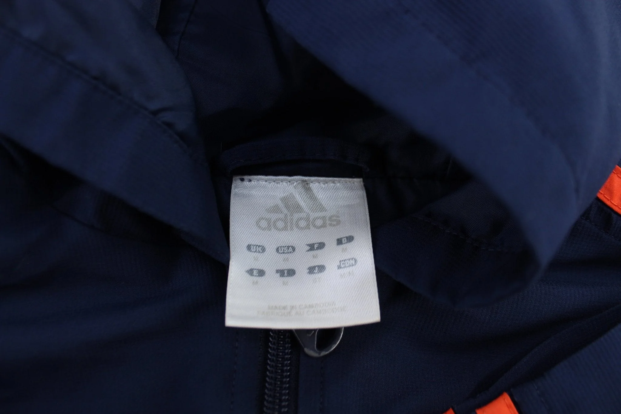 Women's Adidas Embroidered Logo Blue & Orange Full Zip Jacket - Image 3