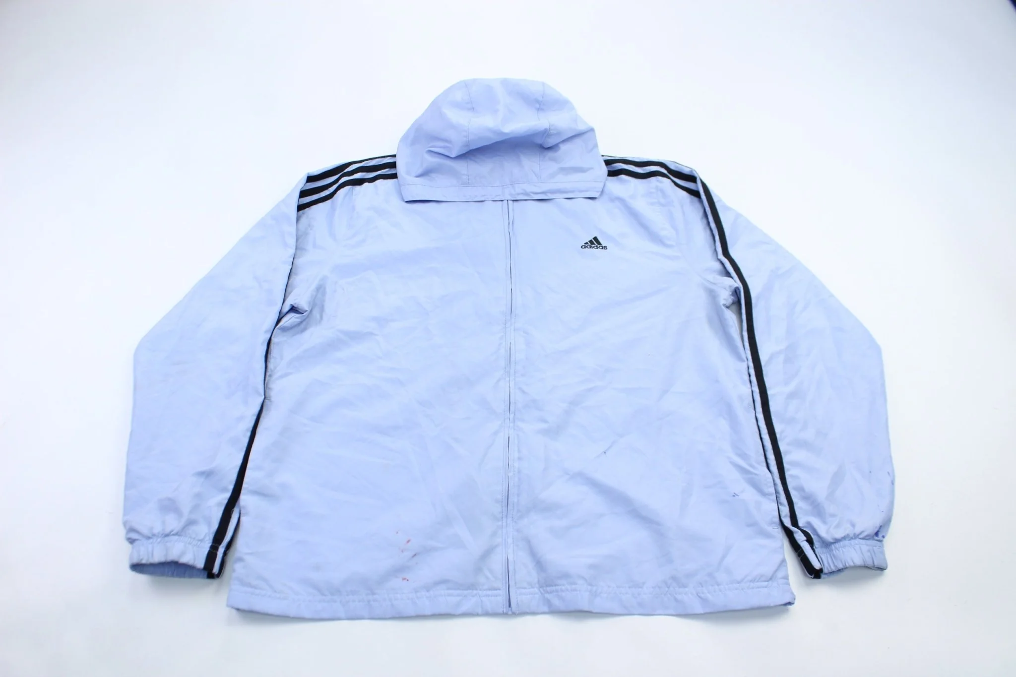 Women's Adidas Embroidered Logo Light Purple & Black Striped Jacket