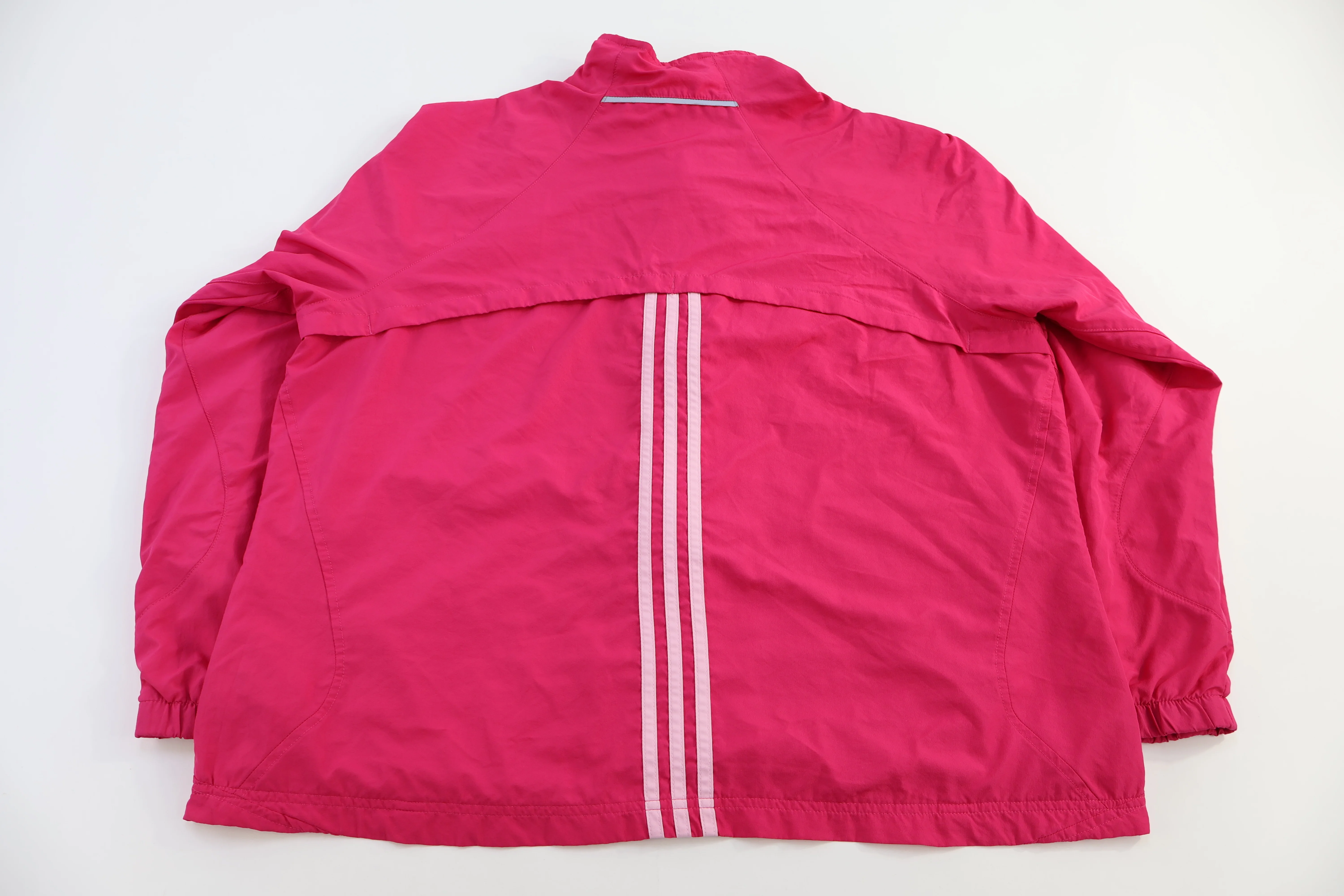 Women's Adidas Embroidered Logo Pink Windbreaker Jacket - Image 2