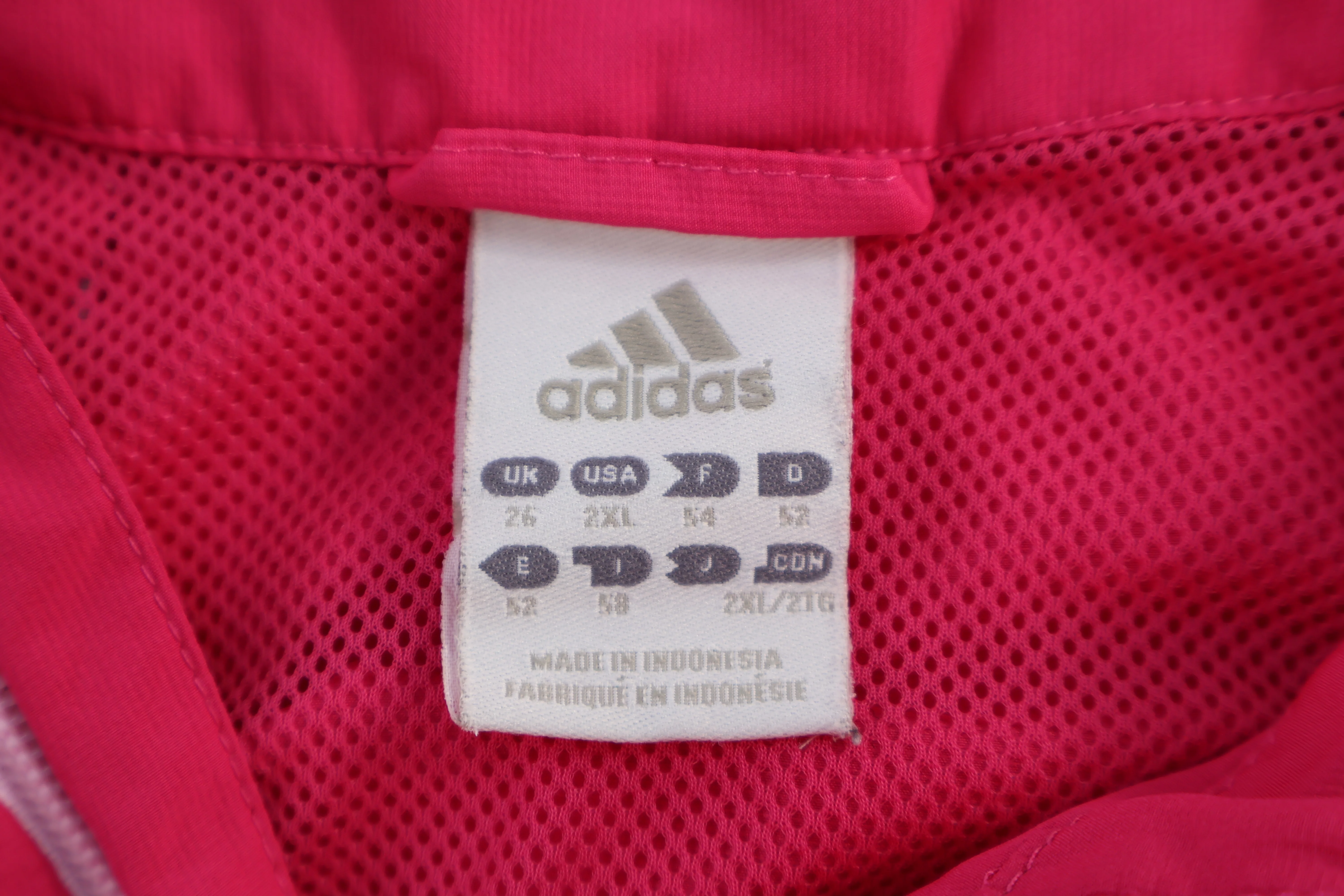 Women's Adidas Embroidered Logo Pink Windbreaker Jacket - Image 3