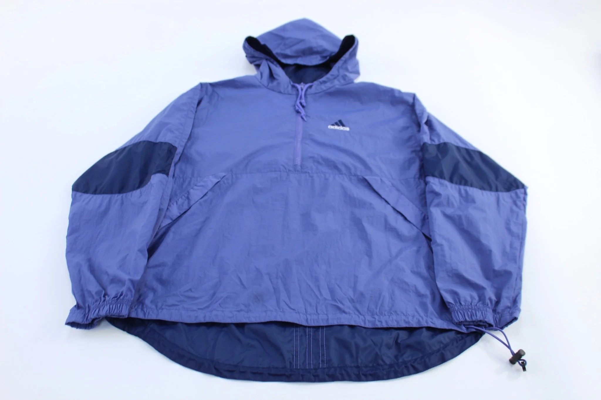 Women's Adidas Embroidered Logo Quarter Zip Windbreaker