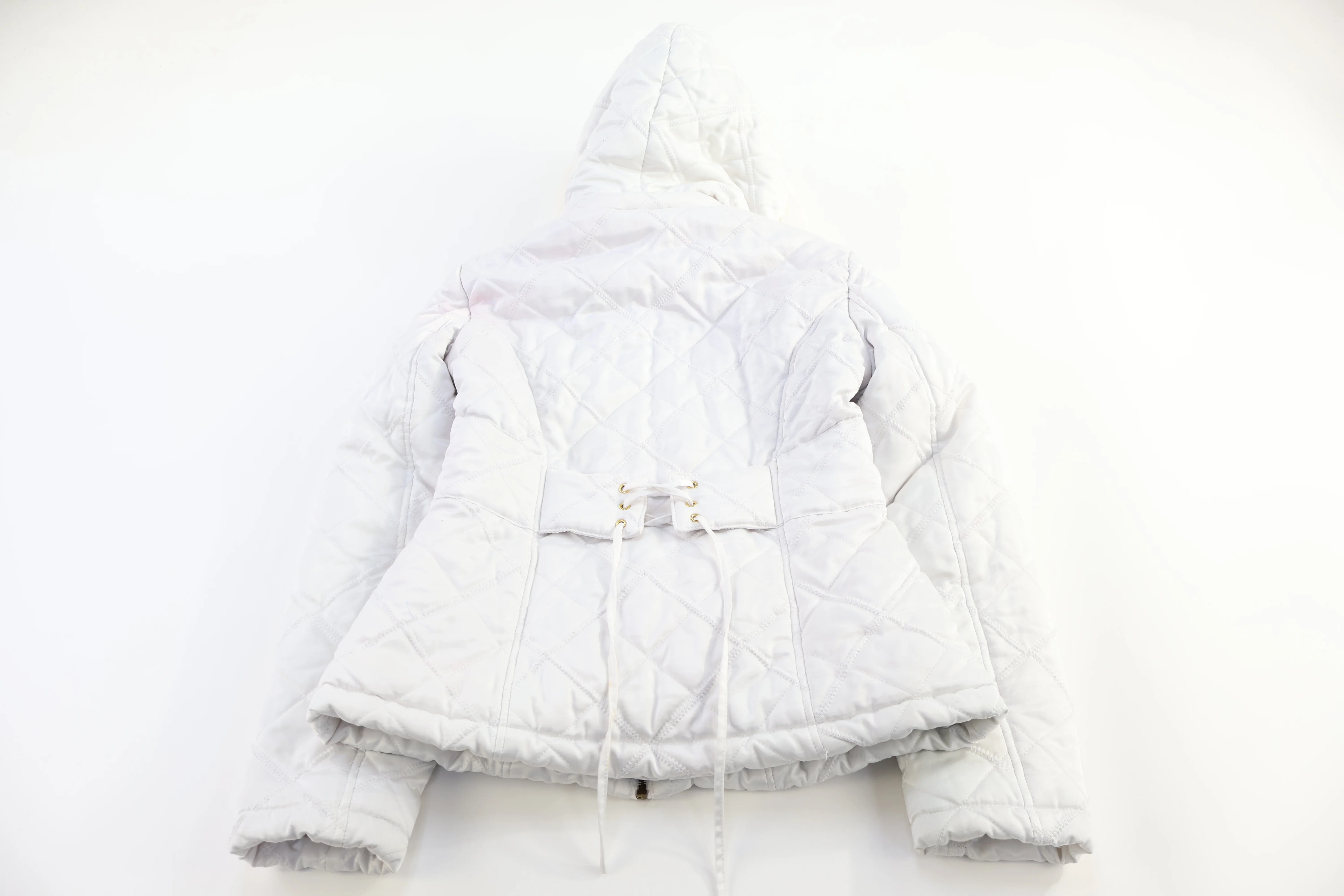 Women's Bebe White Diamond Quilted Full Zip Jacket - Image 2