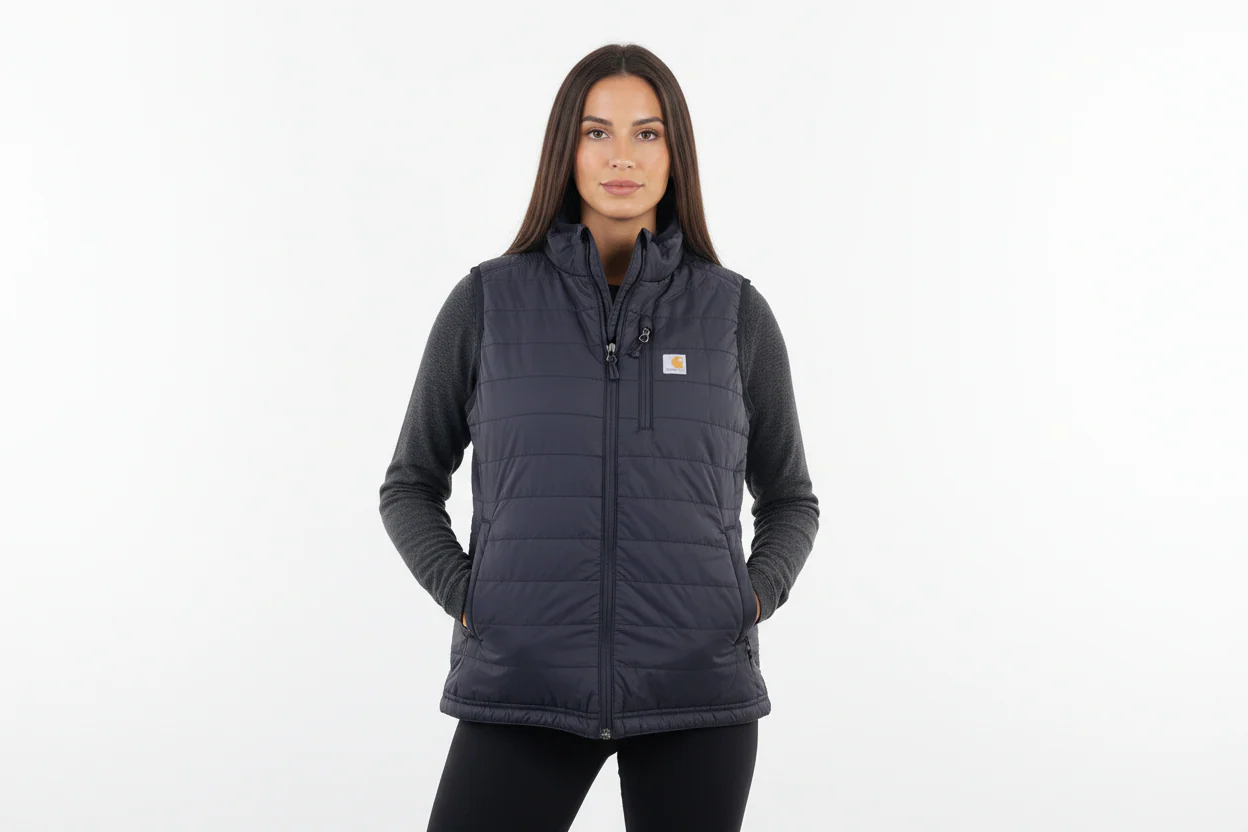 Women's Carhartt Logo Patch Black Full Zip Vest
