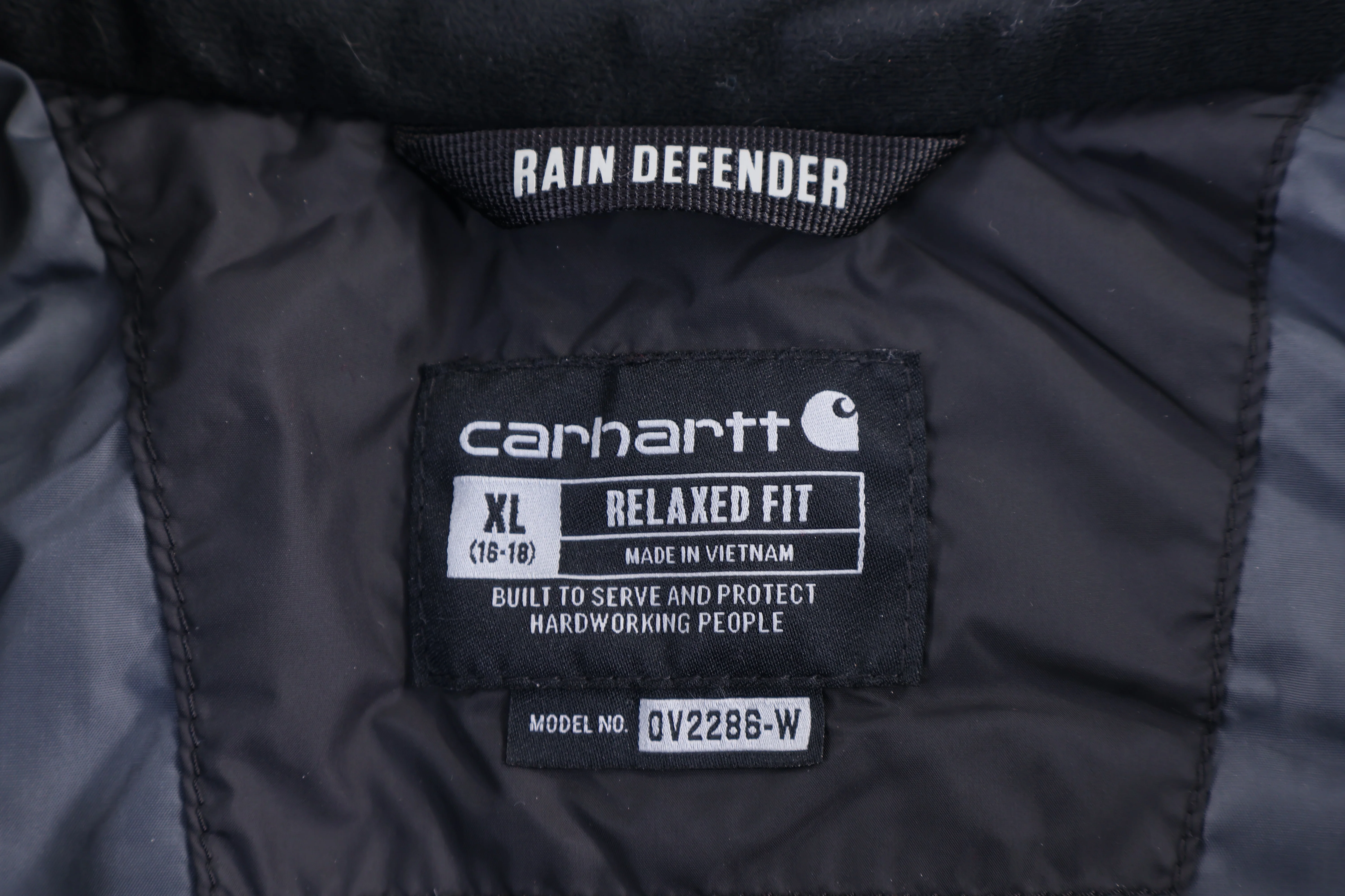 Women's Carhartt Logo Patch Black Full Zip Vest - Image 4