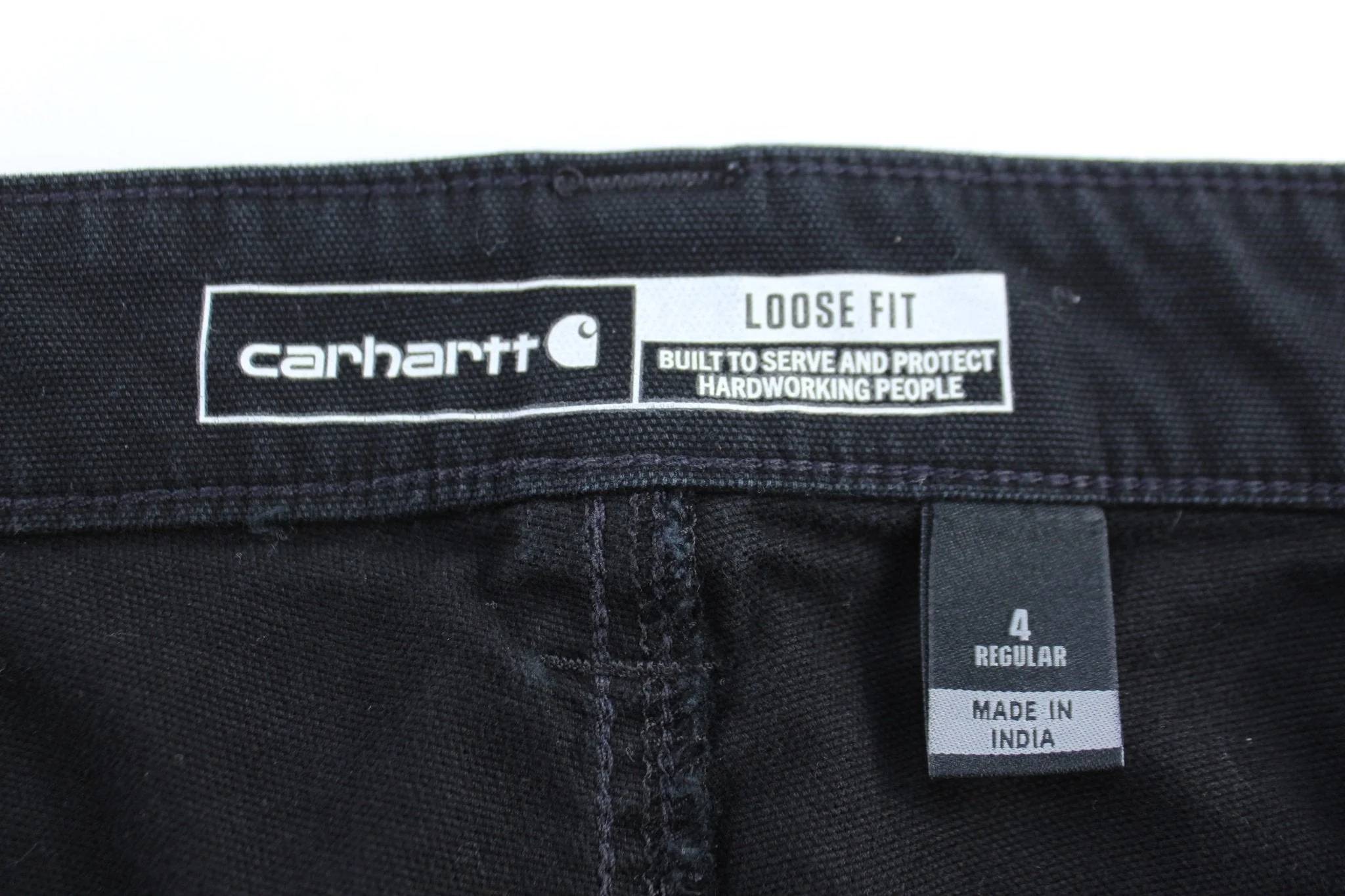 Women's Carhartt Logo Patch Black Loose Fit Pants - Image 3